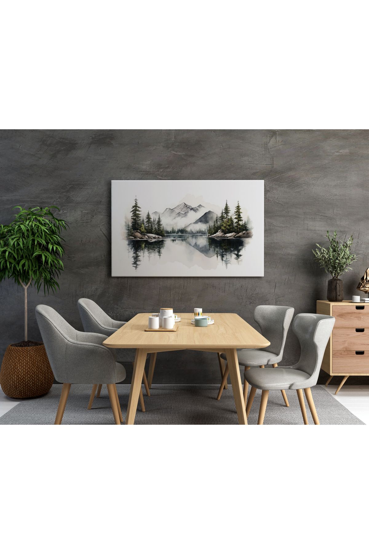 titer %100 Pamuklu Kanvas Dekoratif Tablo - Manzara temalı UV Baskı Poster