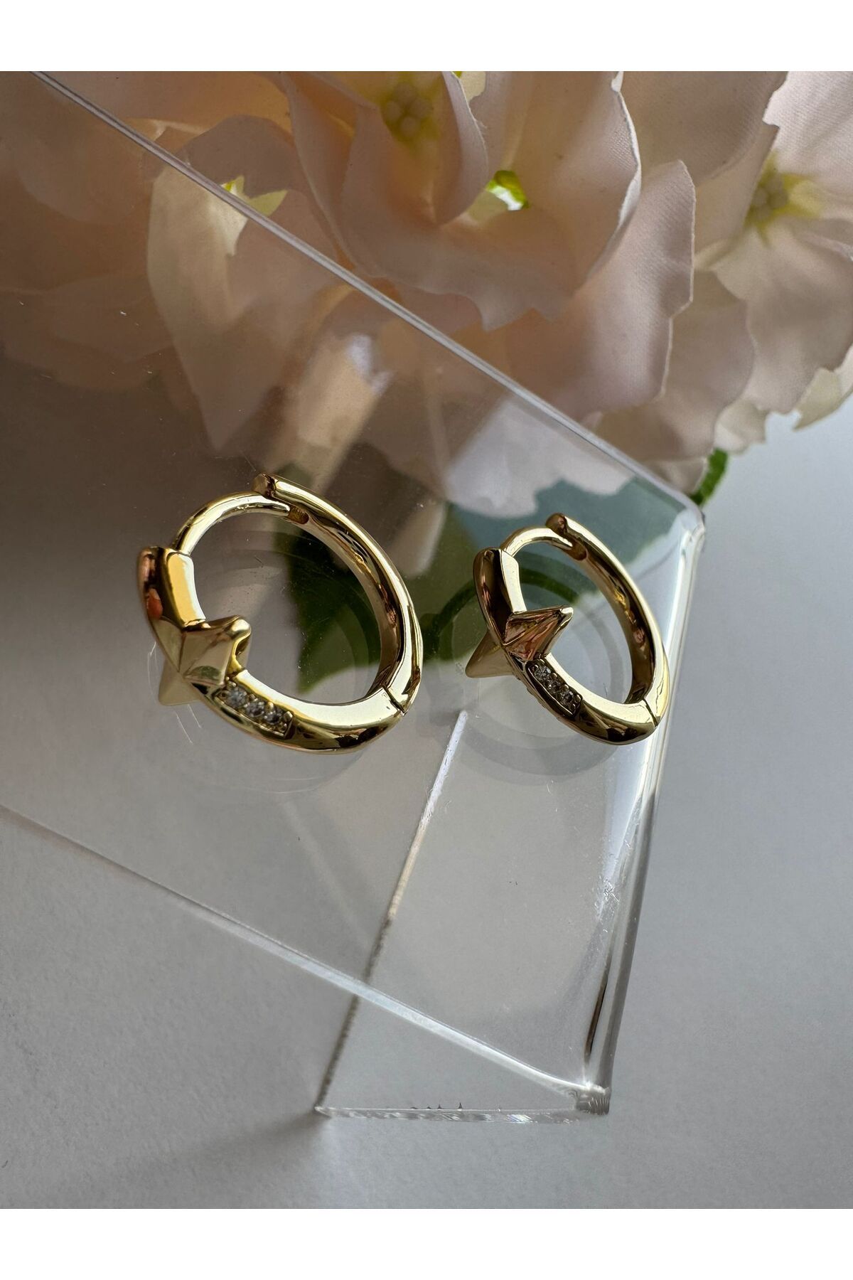 MODA 14K Rengi Vip Seri Çelik Günlük Küpe 17mm