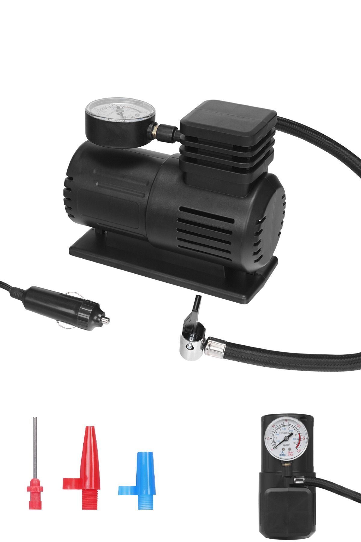 Asonic 20W 12V Çakmaklık Girişli 150 Psı Taşınabilir Bisiklet/ Araç Hava Kompresörü