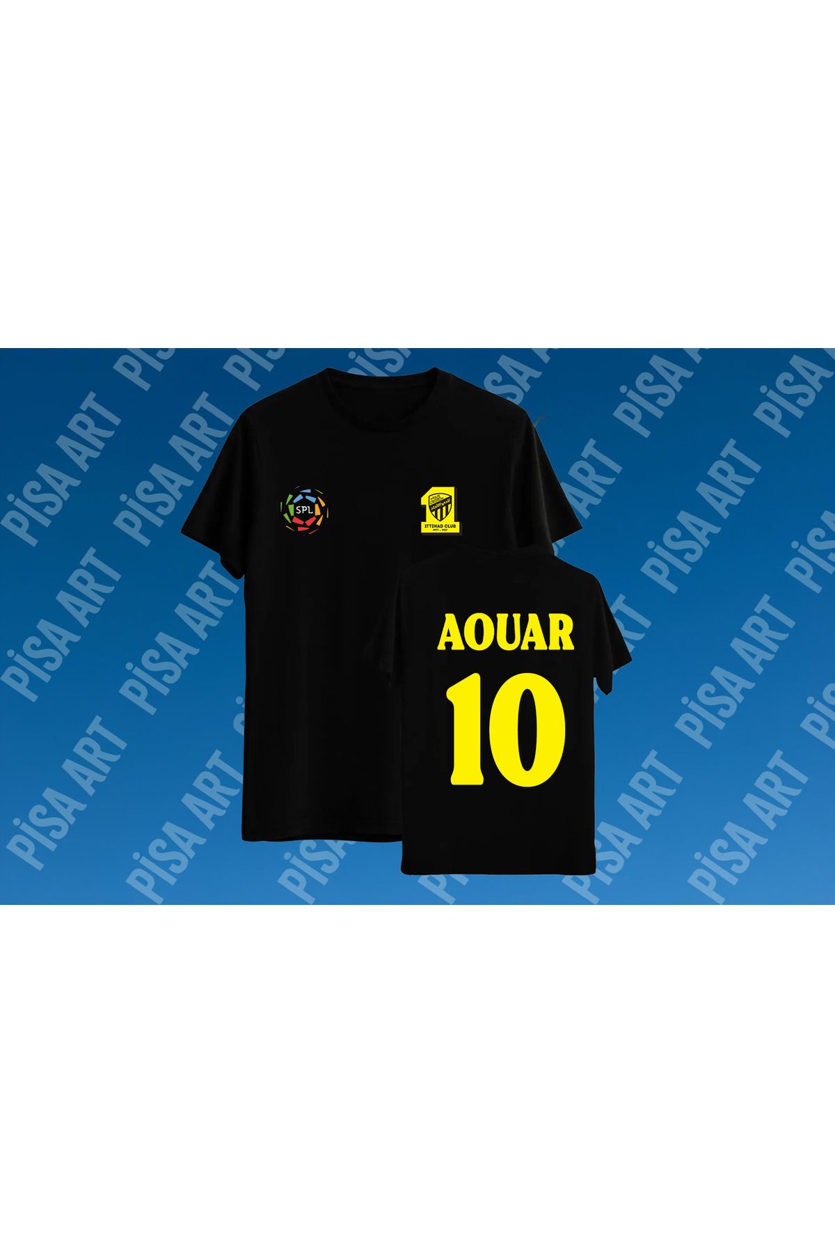 Pisa Art AL İTTİHAD X HOUSSEM AOUAR 10 ÖZEL TASARIM UNISEX T-SHIRT