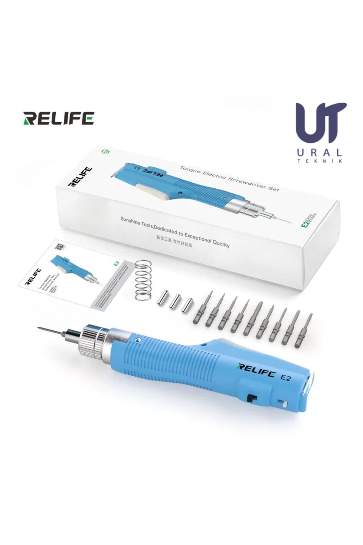 UralTeknik Relıfe E2 Tork Elektrikli Tornavida Vidalama Ayarlanabilir Tork Ve Hız, Cep Tablet Laptop Hassas
