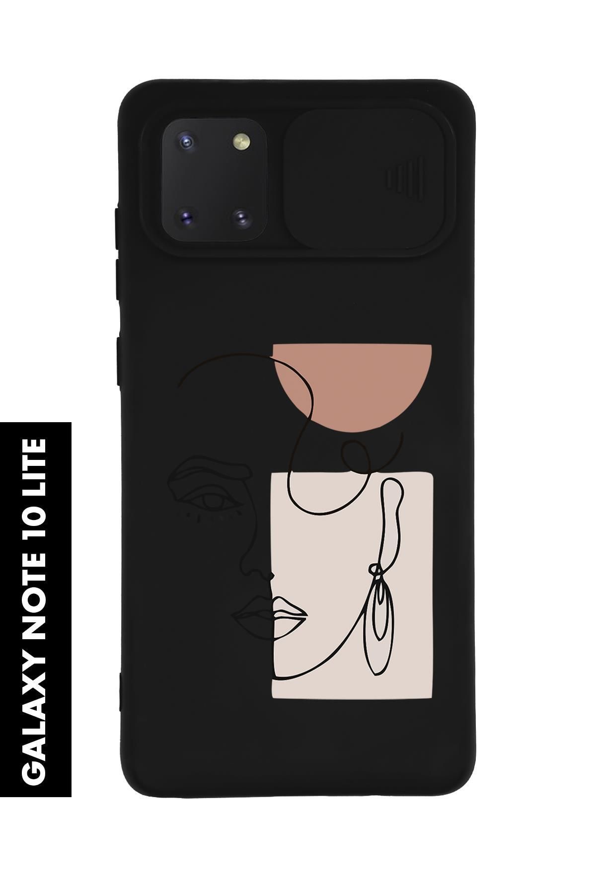 mooodcase Samsung Note 10 Lite Uyumlu Women Art Yaprak Desenli Slider Kamera Korumalı Telefon Kılıfı