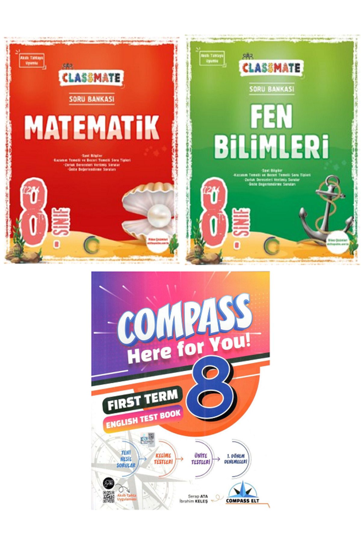 Efsane Yayınları 8.Sınıf Okyanus Classmate Matematik + Fen Soru Bankası / İngilizce Test Book HEDİYE - 3 KİTAP