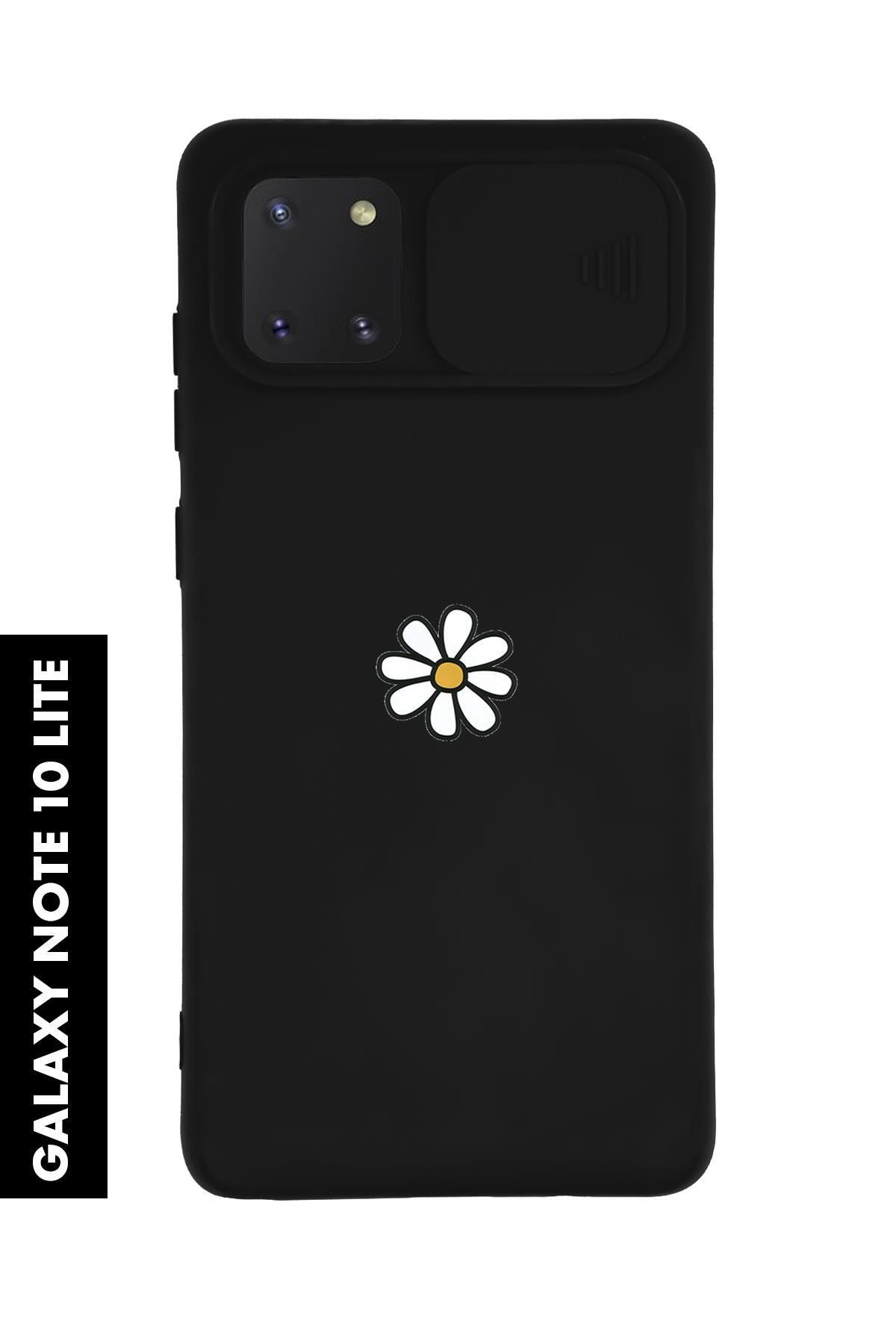 mooodcase Samsung Note 10 Lite Uyumlu Papatya Desenli Slider Kamera Korumalı Telefon Kılıfı