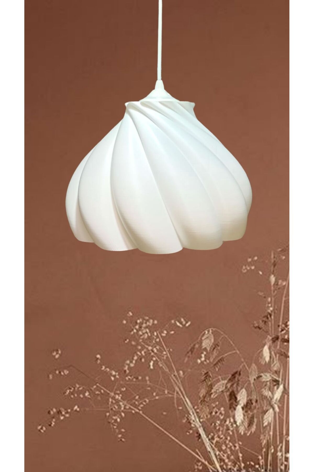 decory Pumpkin Beyaz Sarkıt Avize, Yatak Odası, Oturma Odası Tasarım Tekli Sarkıt Avize (Bioplastik) E27