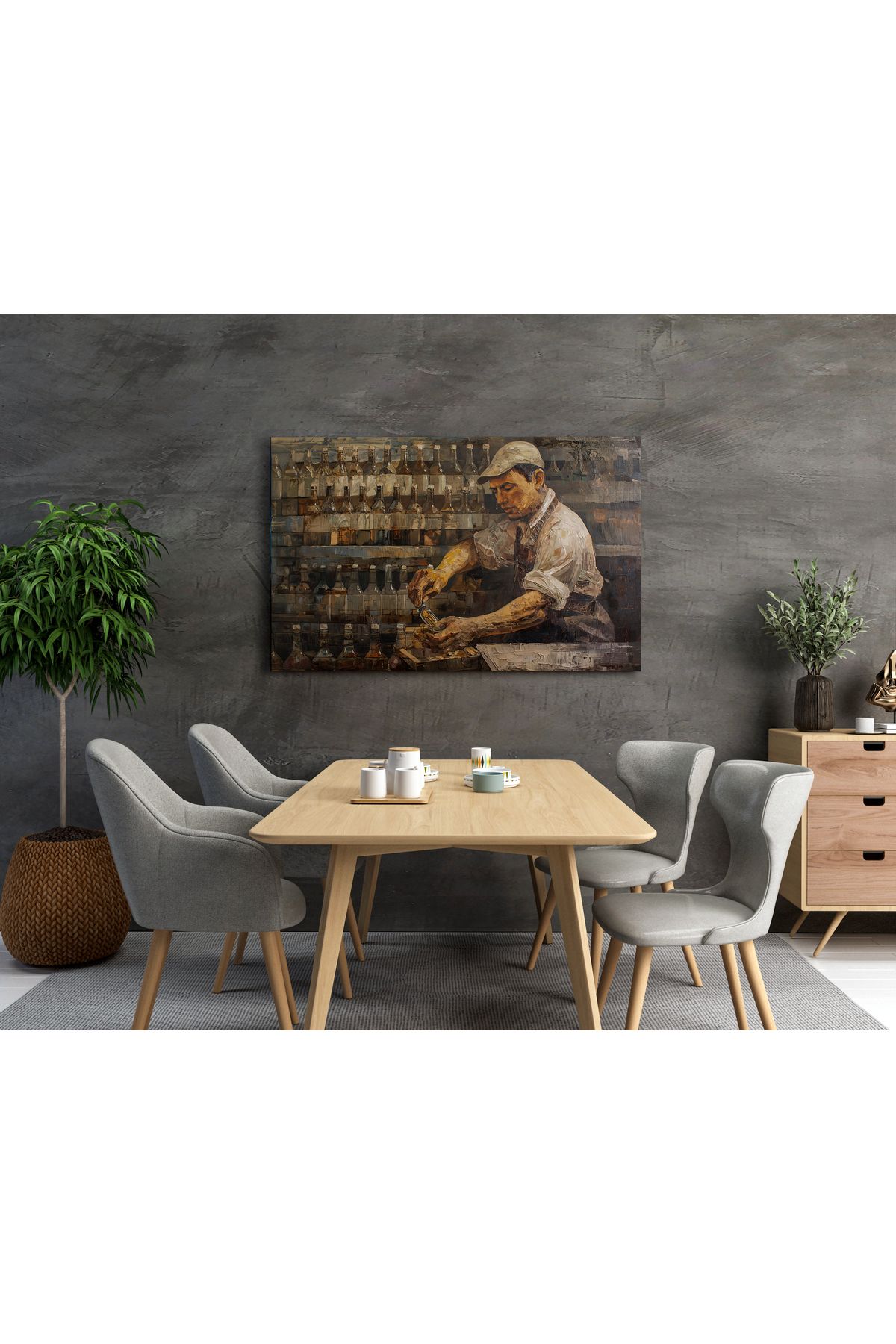 titer %100 Pamuklu Kanvas Dekoratif Tablo - Yağlı Boya Görünümlü UV Baskı Poster
