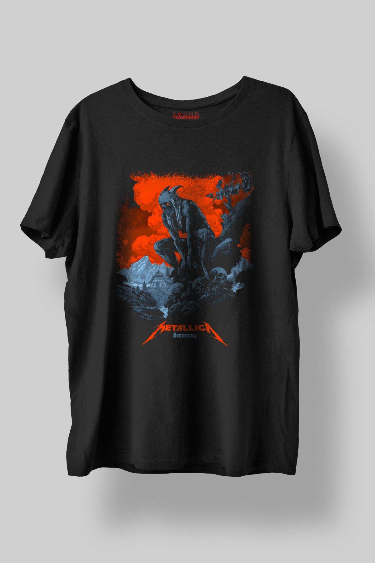 Sound Gorgeous Metallica Germany Baskılı Regular Fit Unisex Siyah T-Shirt %100 Pamuk No:0436