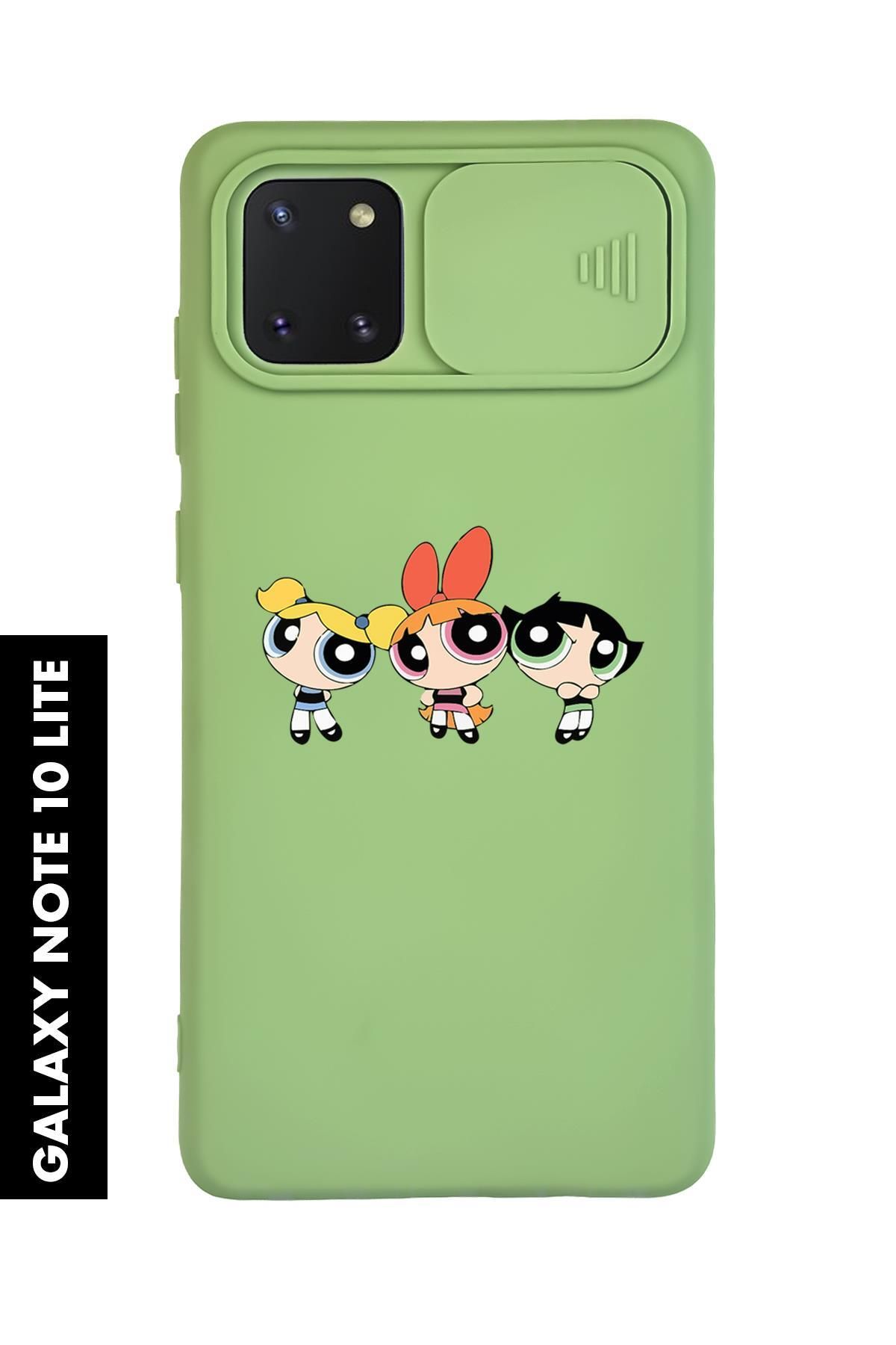 mooodcase Samsung Note 10 Lite Uyumlu Powerpuff Girls Desenli Slider Kamera Korumalı Telefon Kılıfı