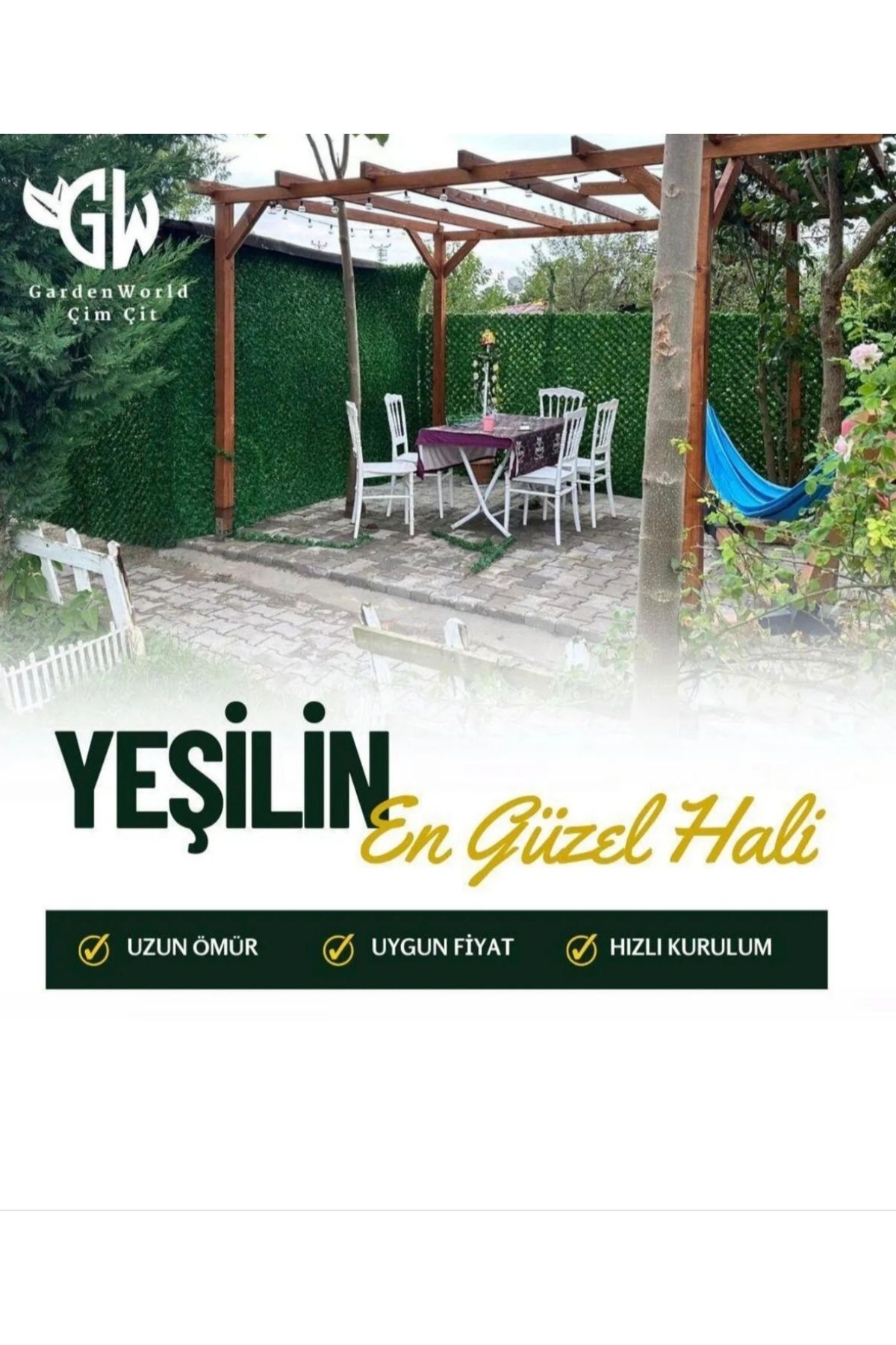 Hat Tel Çit 90 cm x 3,5 m uzunluk çim çit bahçe çiti çimli çit