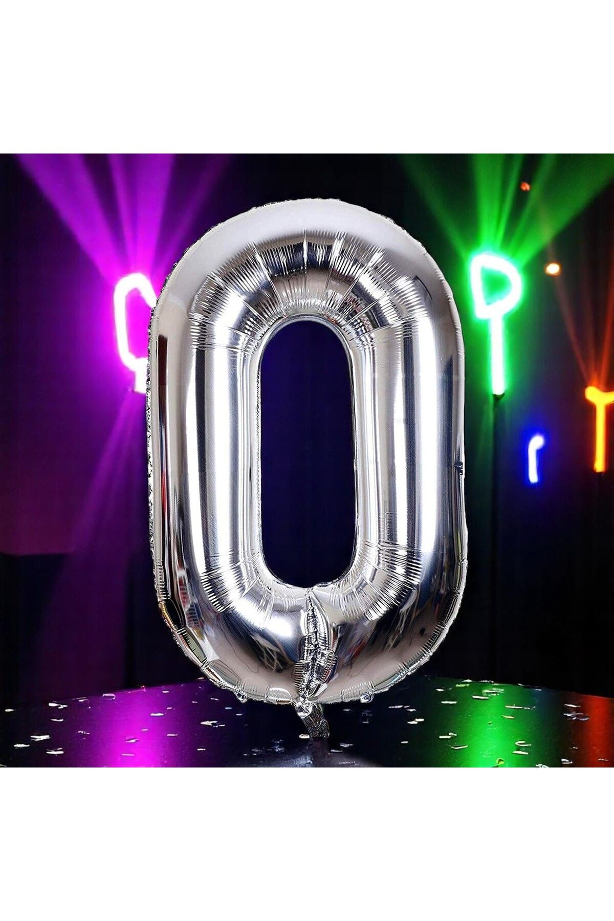 Kuzey YÜKSEK KALİTE 1 METRE GÜMÜŞ 0 RAKAM BALON GÜMÜŞ 0 RAKAM FOLYO BALON UÇAN BALONA HELYUM GAZINA UYGUN