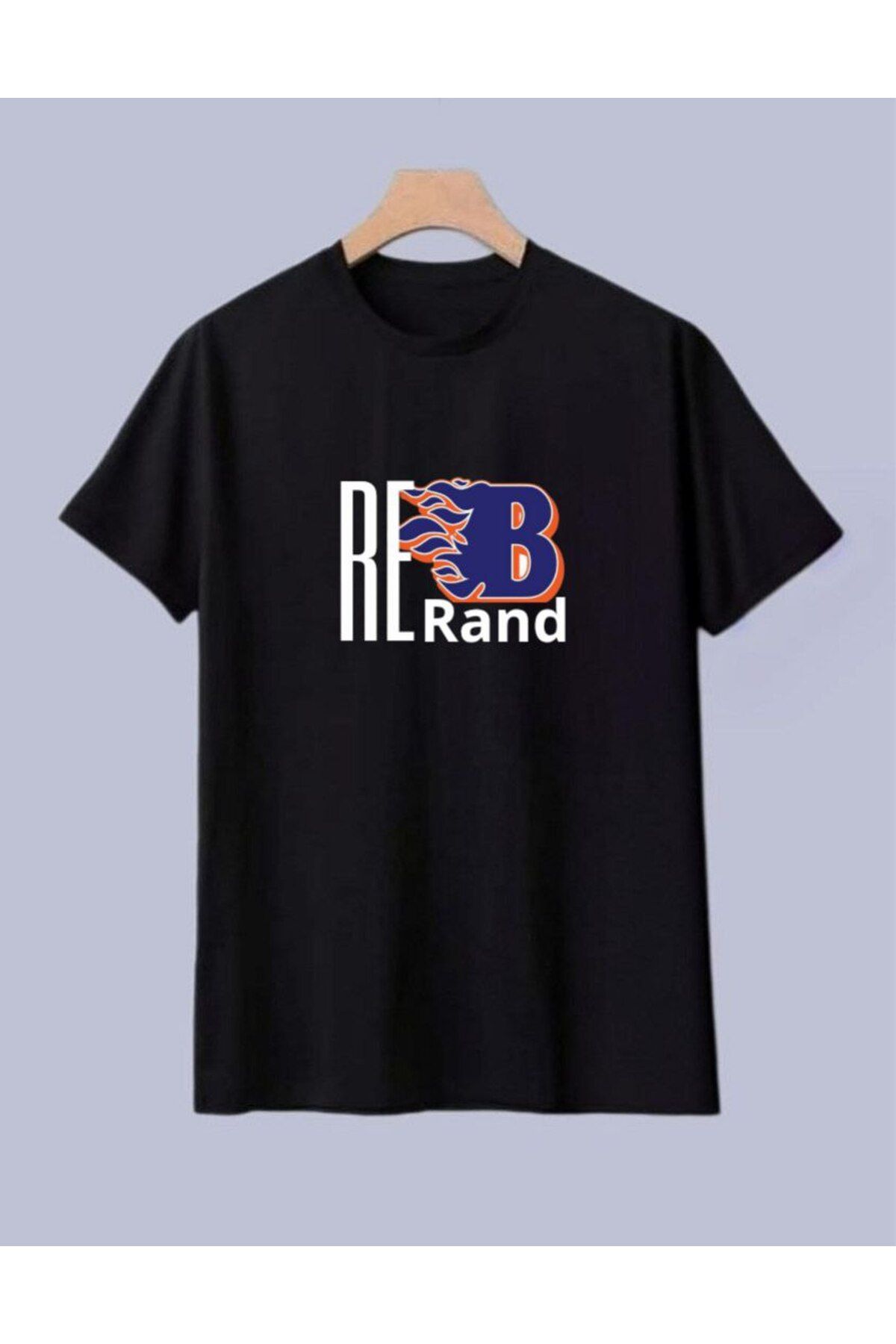REBRAND Sports T-shirt Bisiklet Yaka Baskılı T-shirt Unisex Oversize