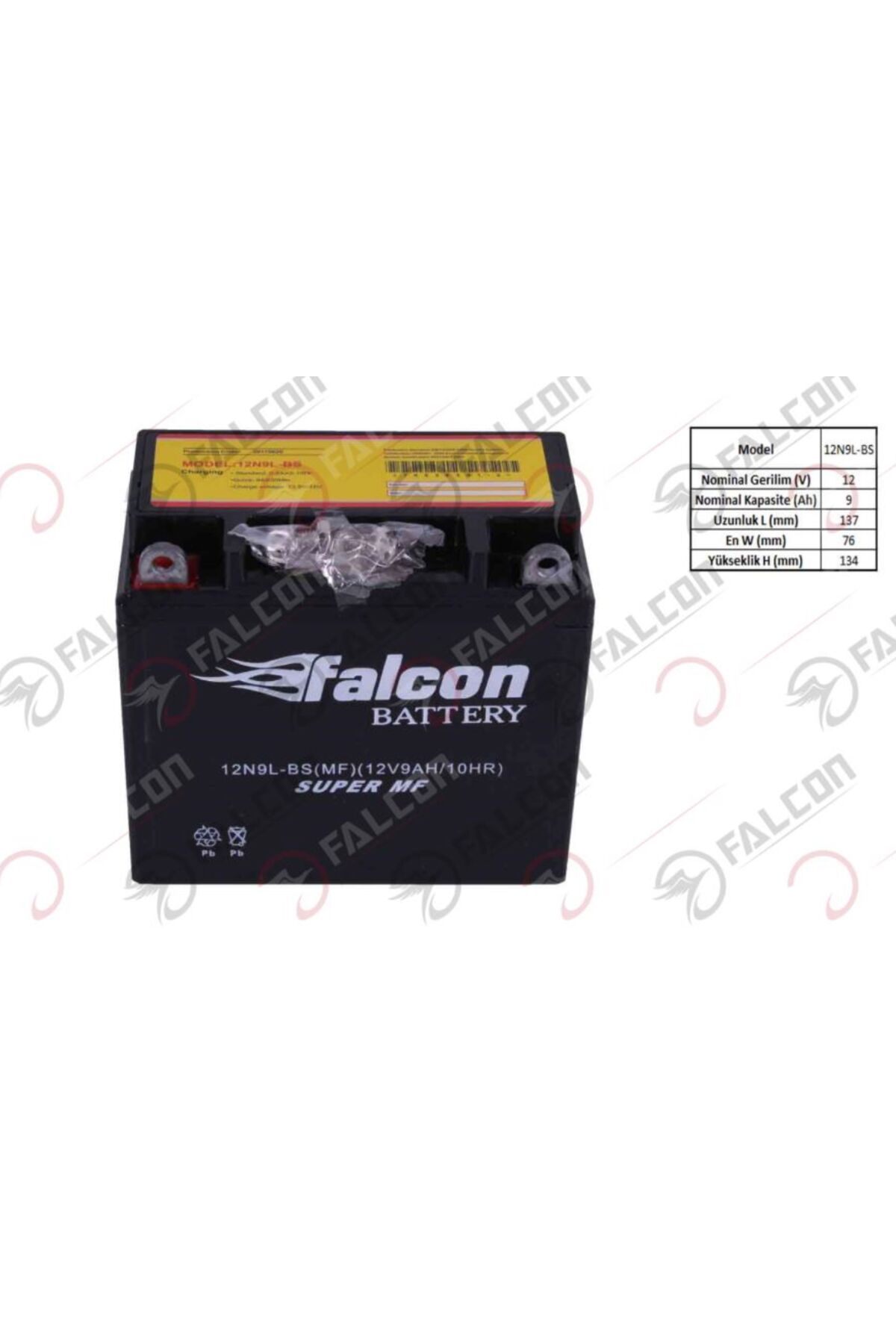 Falcon FLC YTX9-BS Motosiklet Aküsü (Dik)
