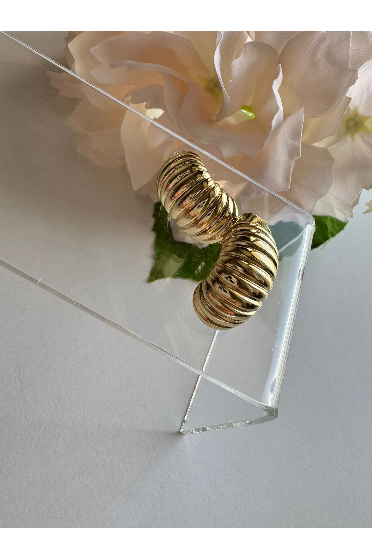 MODA 14K Rengi Vip Seri Çelik Günlük Küpe 20mm