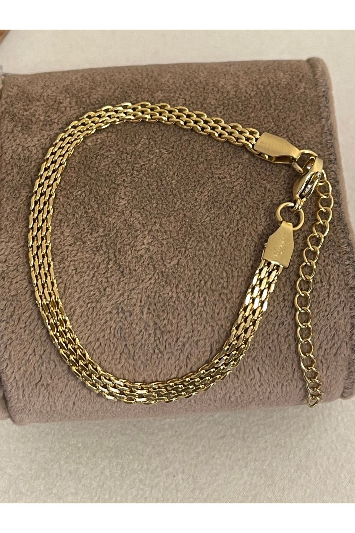 Rupen Kraft 316 L Cerrahi Çelik Altın Modeli Gold Paslanmaz Kararmaz Çelik Bileklik