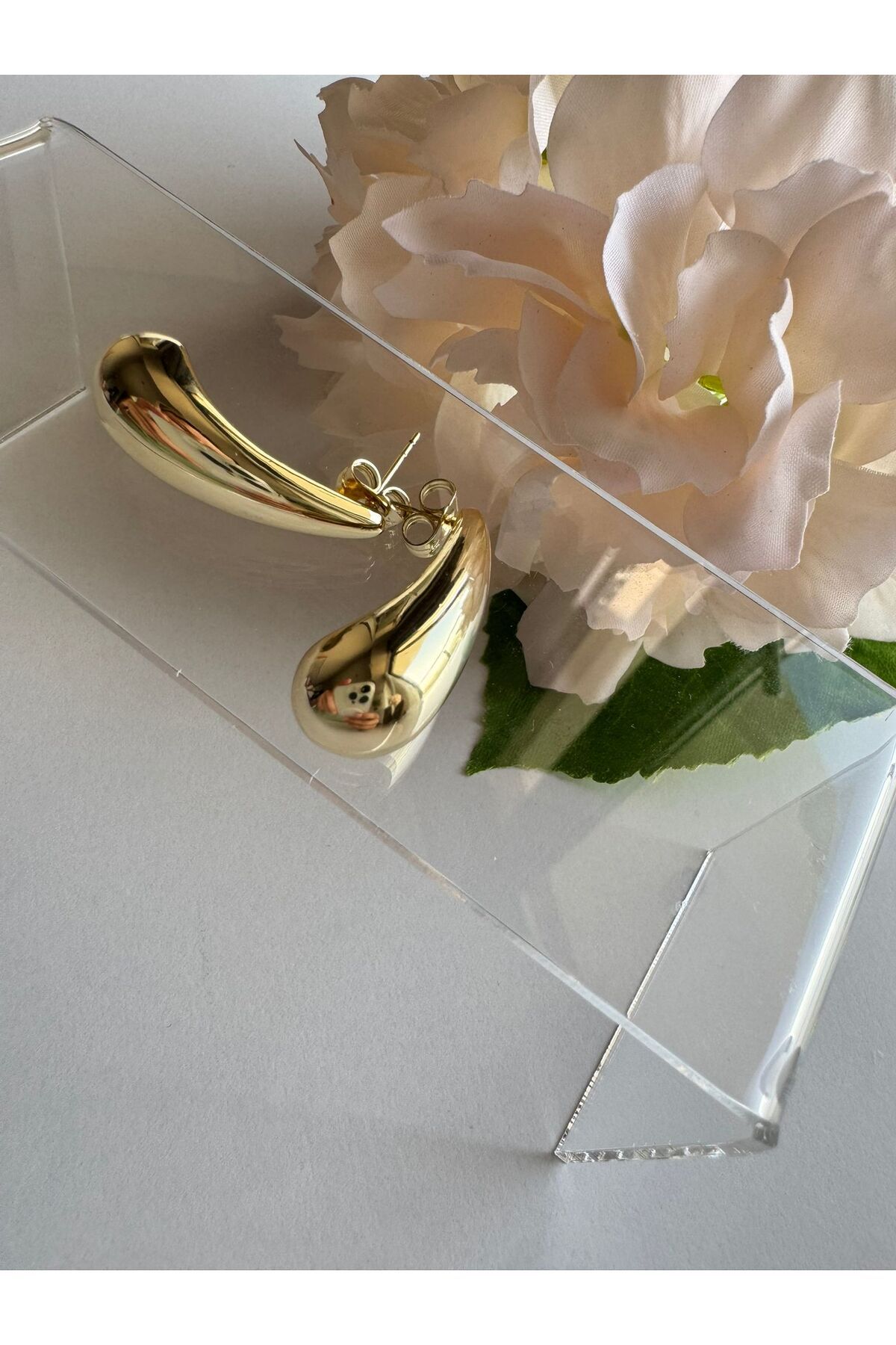 MODA 14K Rengi Vip Seri Çelik Küpe 30mm