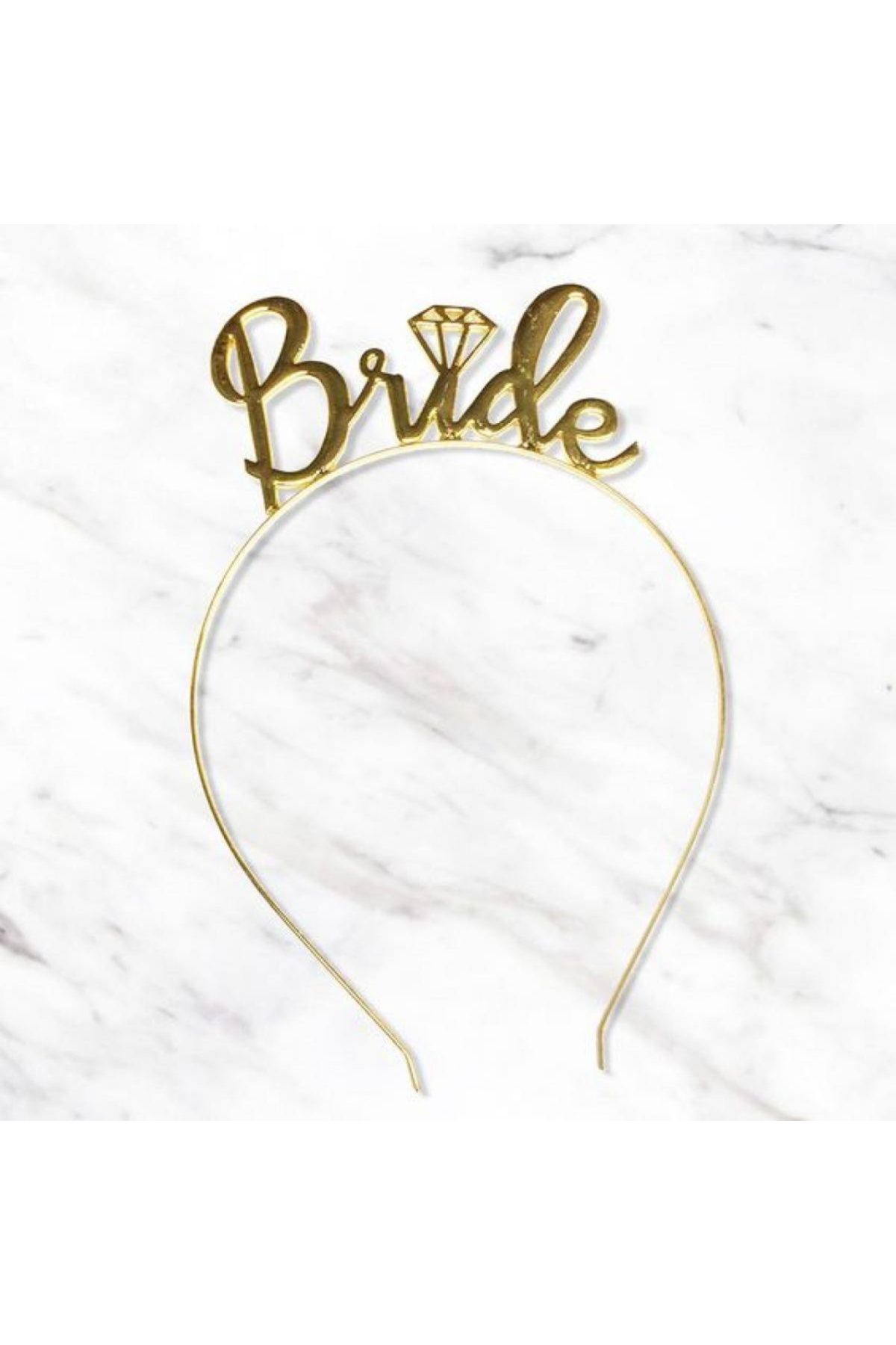 FOKUL Bride Yazılı Metal Bekarlığa Veda Partisi Konsepti Kaliteli Taç Metal Bride Parti Tacı