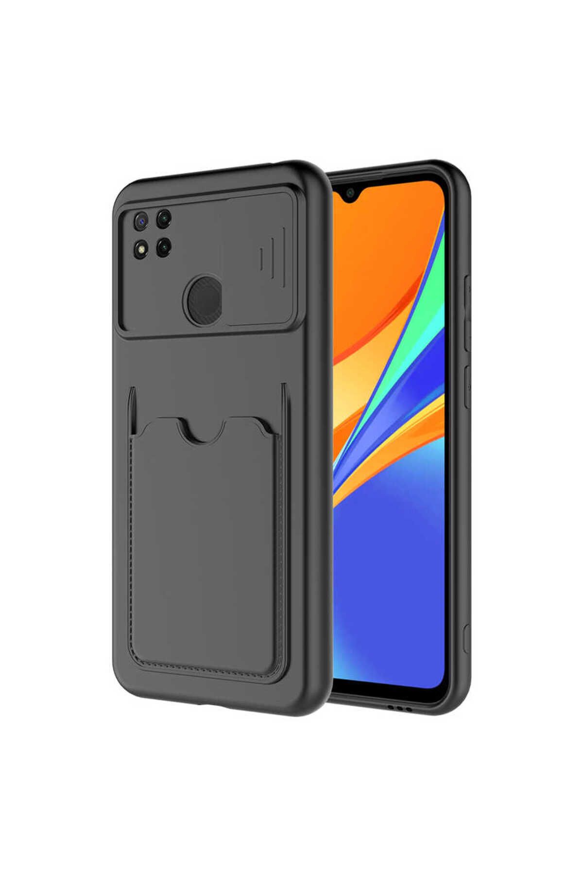 VARDAR AKSESUAR Redmi 9C Uyumlu Kılıf Kartlıklı Kamera Korumalı Esnek Kartixvar İzvor Kapak