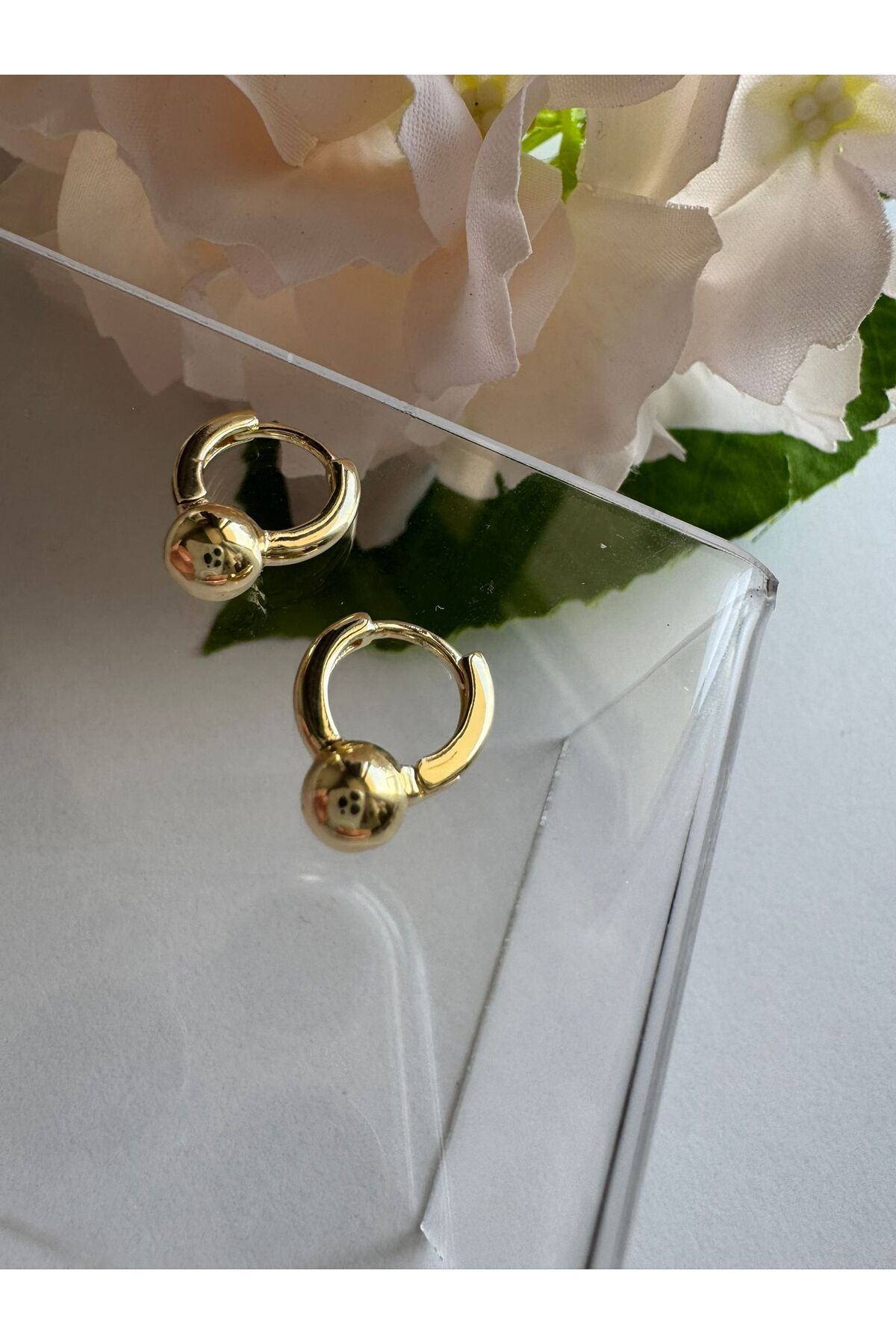 MODA 14K Rengi Vip Seri Çelik Küçük Küpe 10mm