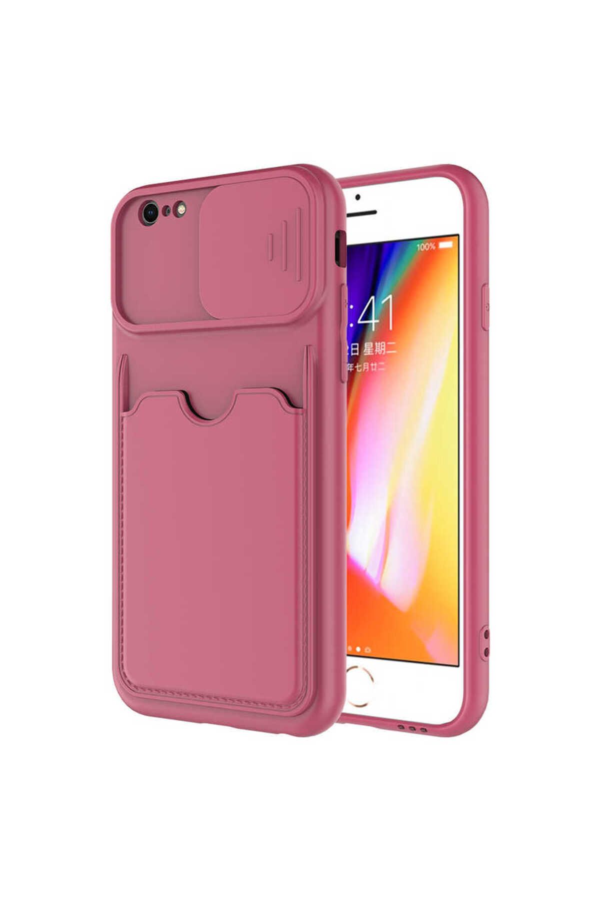 VARDAR AKSESUAR iPhone 6s Uyumlu Kılıf Kartlıklı Kamera Korumalı Esnek Kartixvar İzvor Kapak
