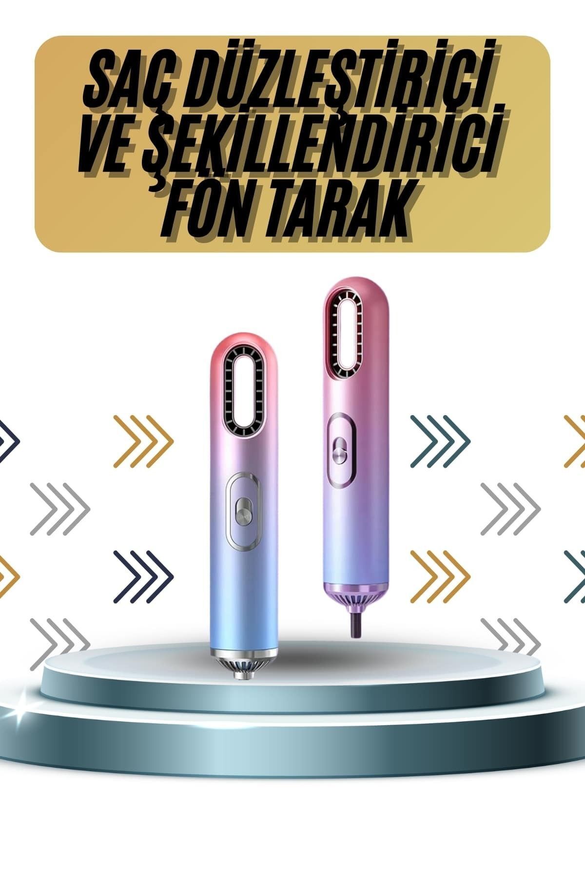 ASTRALTECH Profesyonel Yeni Nesil 3 Başlıklı Saç Kurutma ve Fön Tarak Saç Şekillendirme