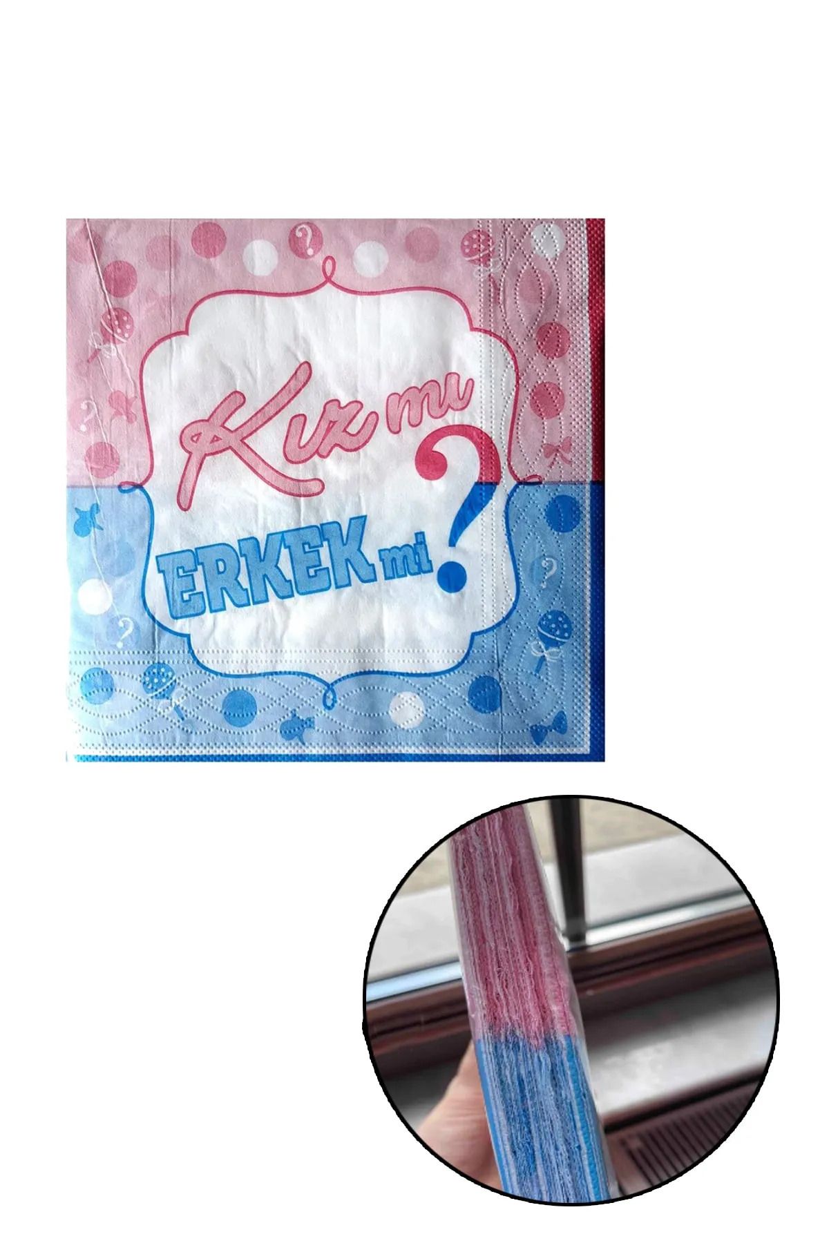 FOKUL Cinsiyet Belirleme Partisi Peçetesi 20 Adet 33x33cm Kızmı Mı Erkek Mi Boy or Girl Peçete