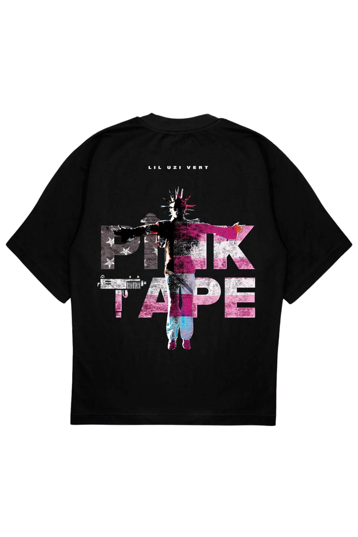 SVART WEAR PINK TAPE T-Shirt OVERSIZE siyah