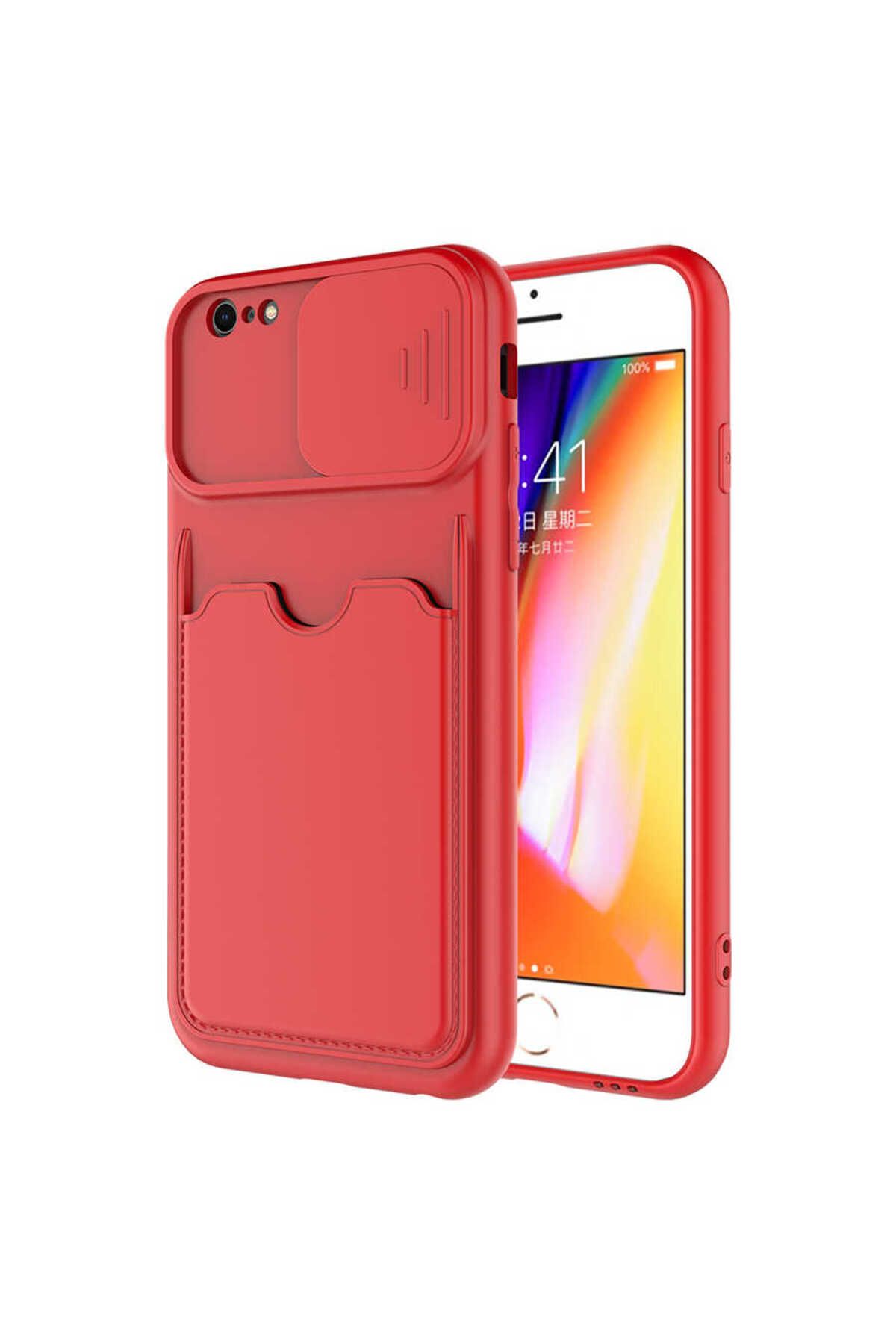 VARDAR AKSESUAR iPhone 6s Uyumlu Kılıf Kartlıklı Kamera Korumalı Esnek Kartixvar İzvor Kapak