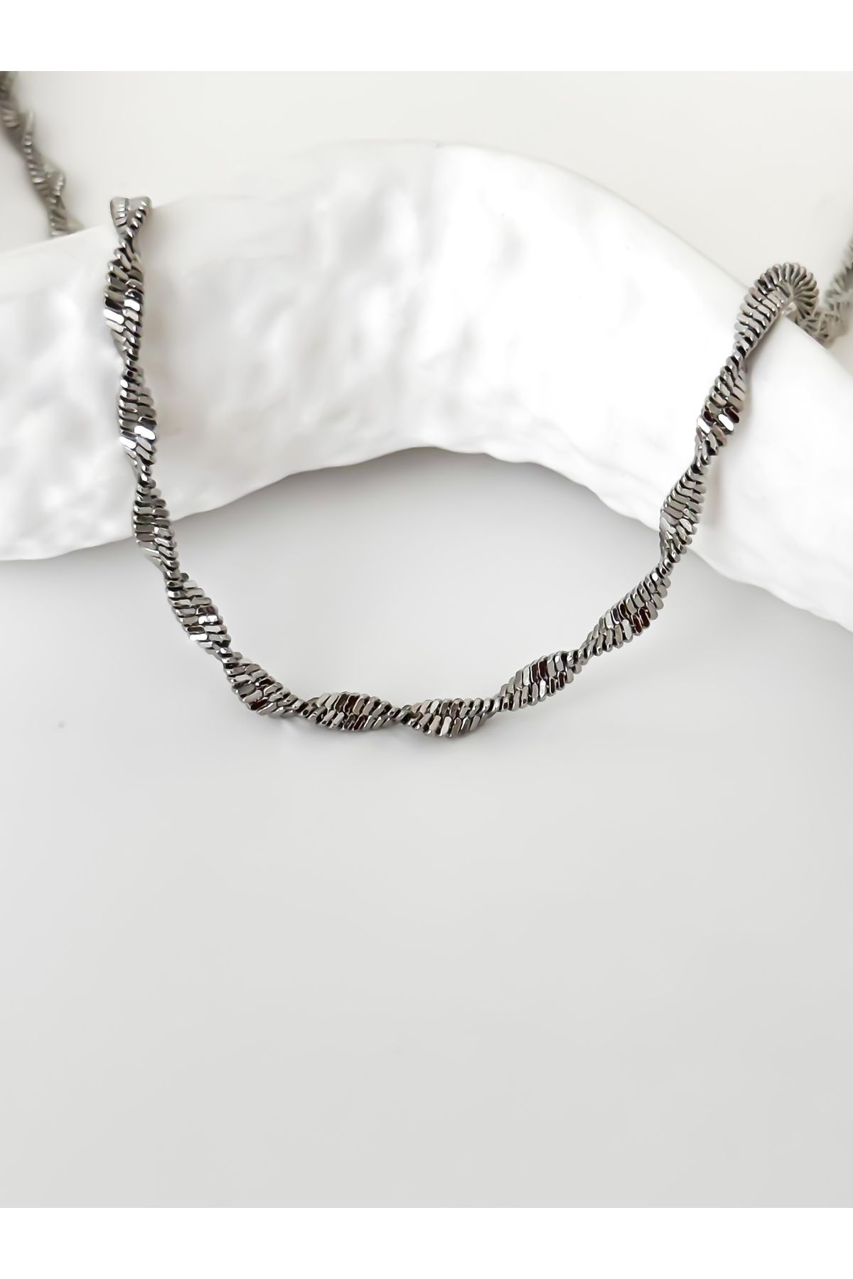 Vin Atelier Stainless Steel Yulia-2 Necklace | Çelik Zincir Kolye (Silver Renk)