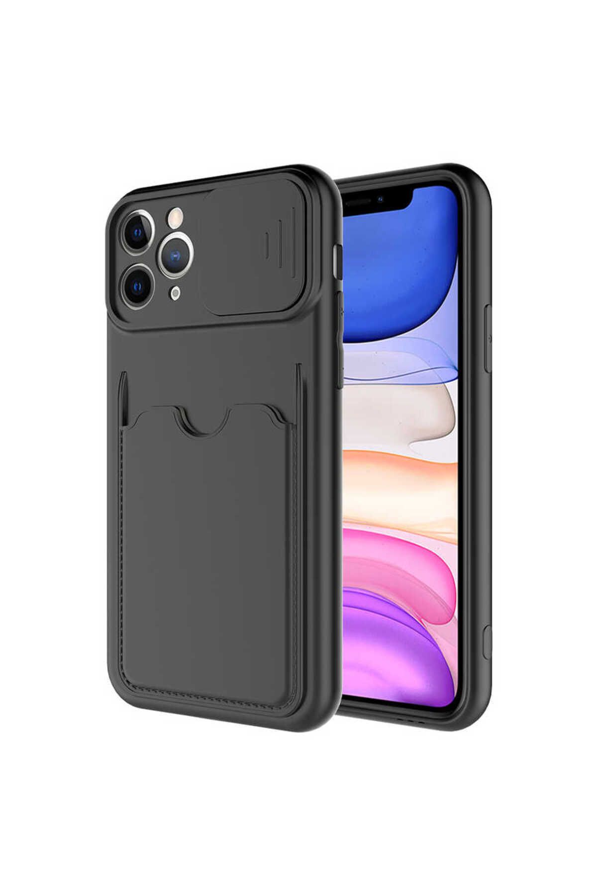 VARDAR AKSESUAR iPhone 11 Pro Uyumlu Kılıf Kartlıklı Kamera Korumalı Esnek Kartixvar İzvor Kapak