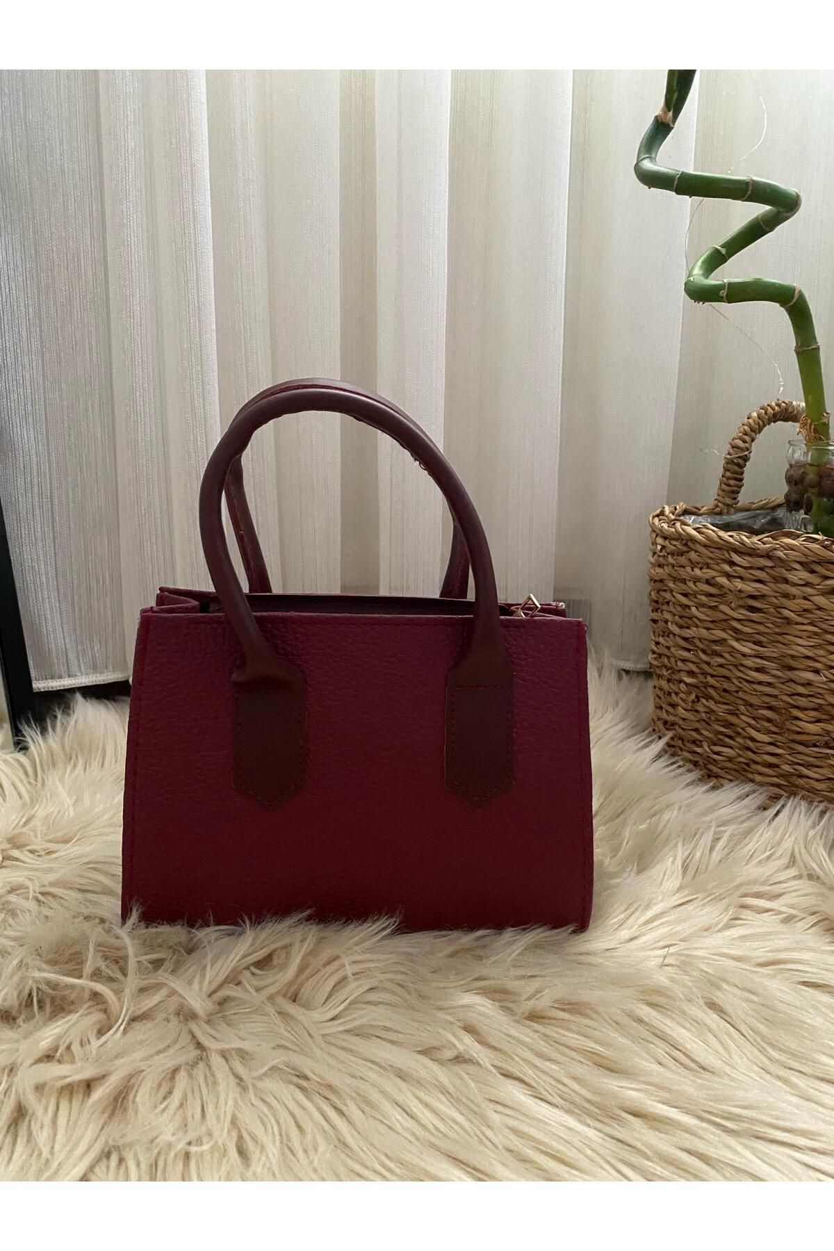 Liel Bags Kadın Bordo Mini El ve Omuz Çantası – Şık ve Kullanışlı Tasarım