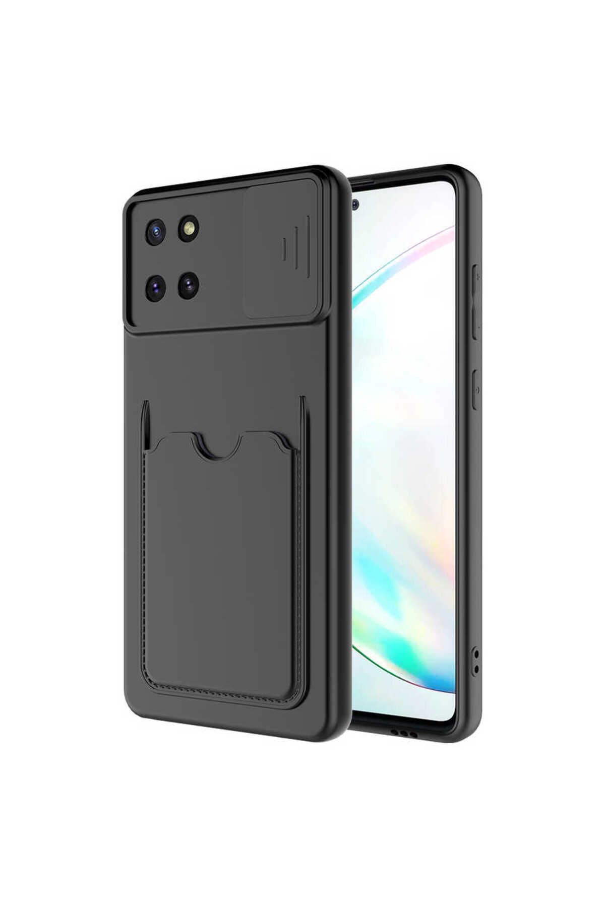 VARDAR AKSESUAR Galaxy A81 Note 10 Lite Uyumlu Kılıf Kartlıklı Kamera Korumalı Esnek Kartixvar İzvor Kapak