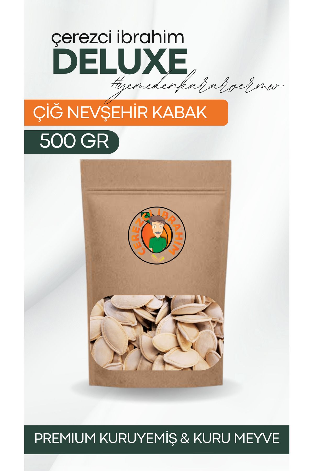 Çerezci İbrahim 500 GR Duble Çiğ Nevşehir Kabak Çekirdeği