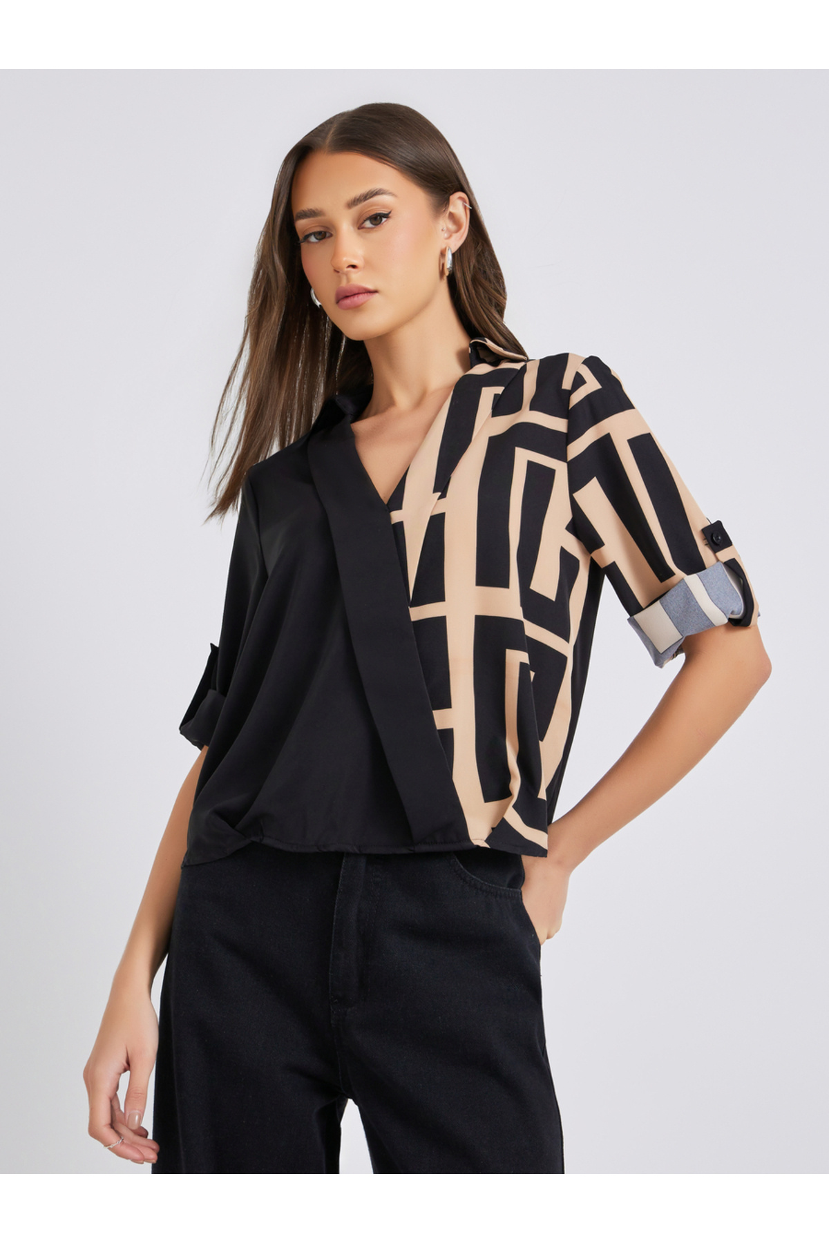 Take Two By Styli Graphic Print Short Sleeve Regular Fit Shirt