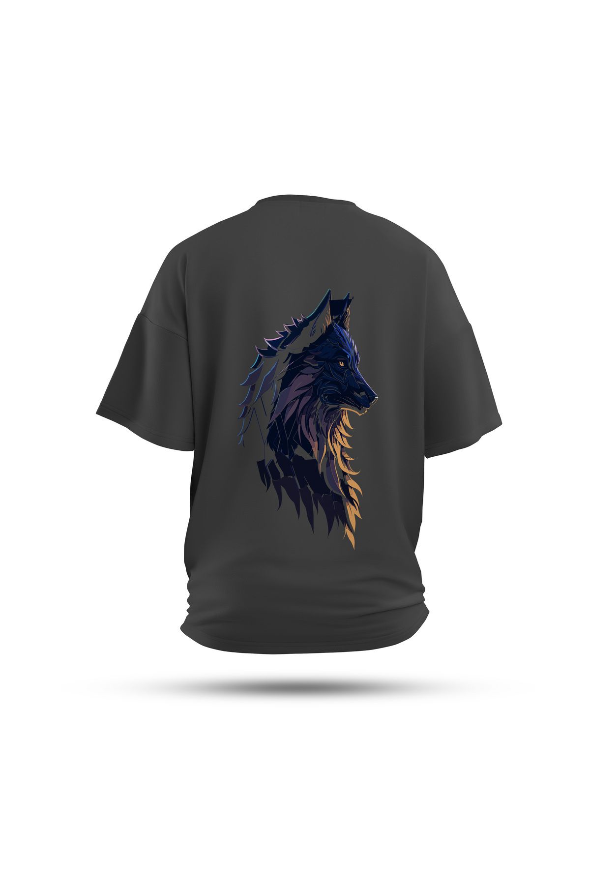 Zestia Unisex T-Shirt, Kurt Sırt Baskılı, Regular, %100 Pamuk, Antrasit T-Shirt No: 0027
