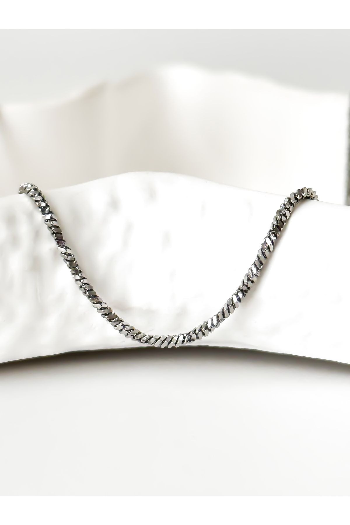 Vin Atelier Stainless Steel Agnes-2 Necklace | Çelik Zincir Kolye (Silver Renk)