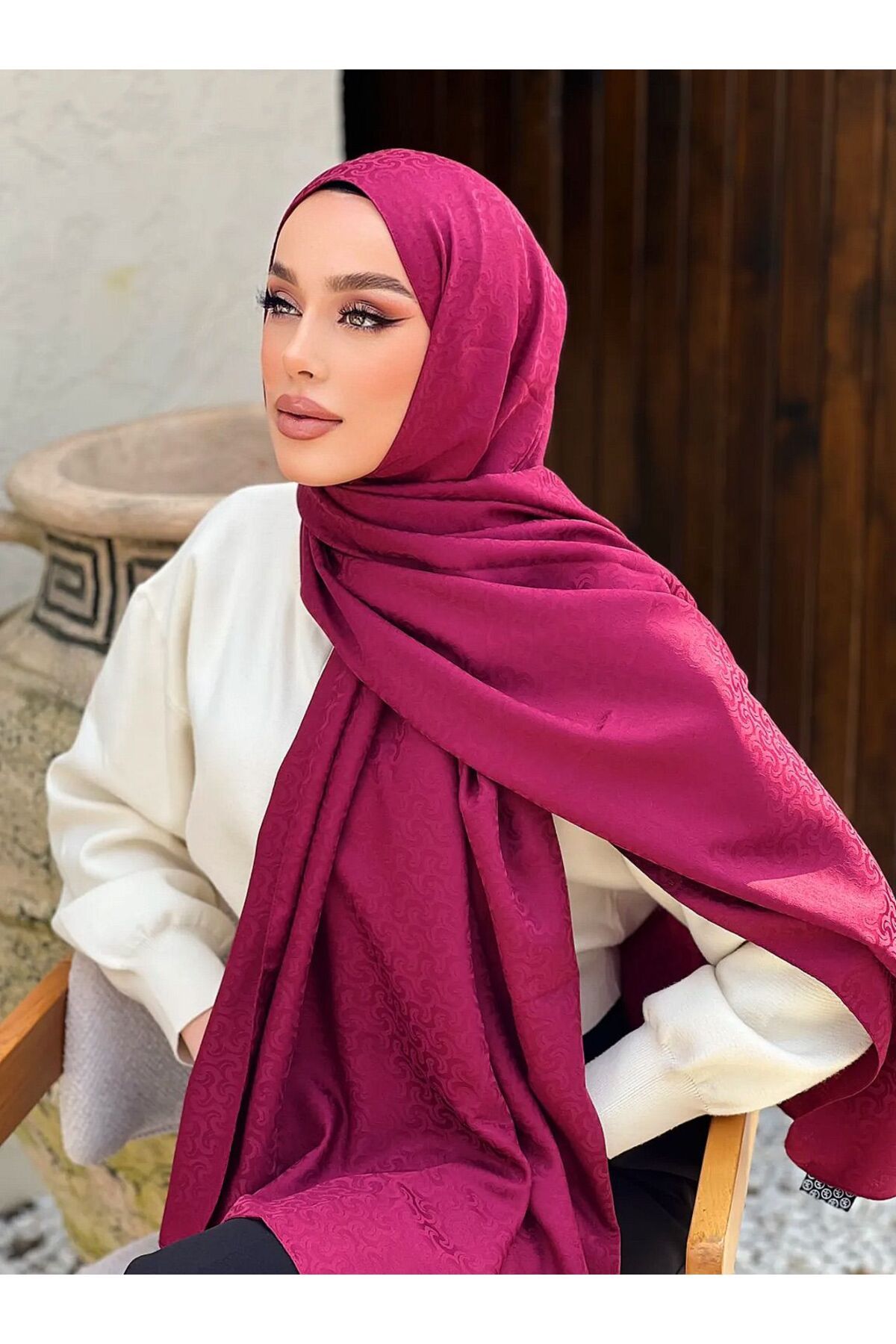 MODA İPEKSİ JAKAR SERİSİ ÖRGÜ DESEN ŞAL
