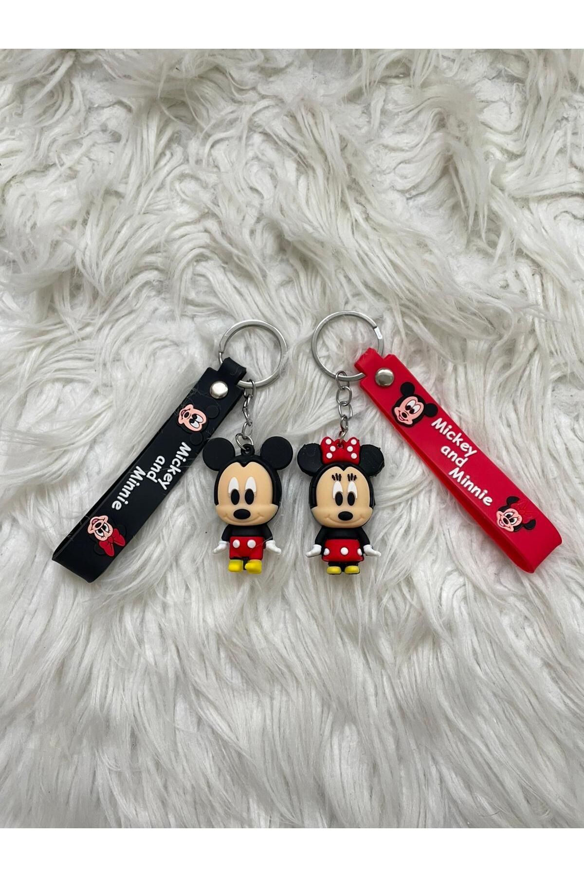 Minik Tutku Sevimli Minnie & Mickey Mouse Çift Anahtarlığı Ve Çanta Aksesuarı