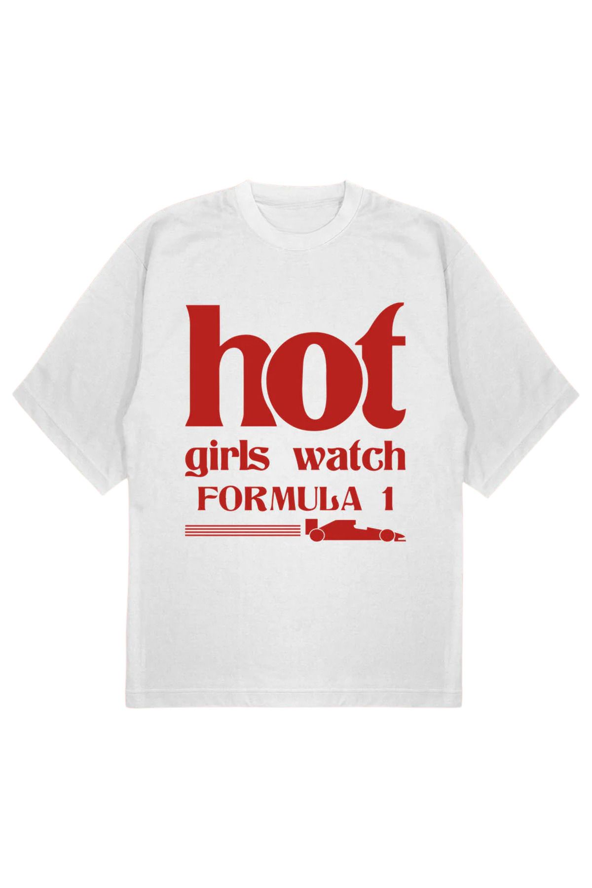 SVART WEAR HOT GIRL T-Shirt OVERSIZE hot girls watch formula 1 beyaz