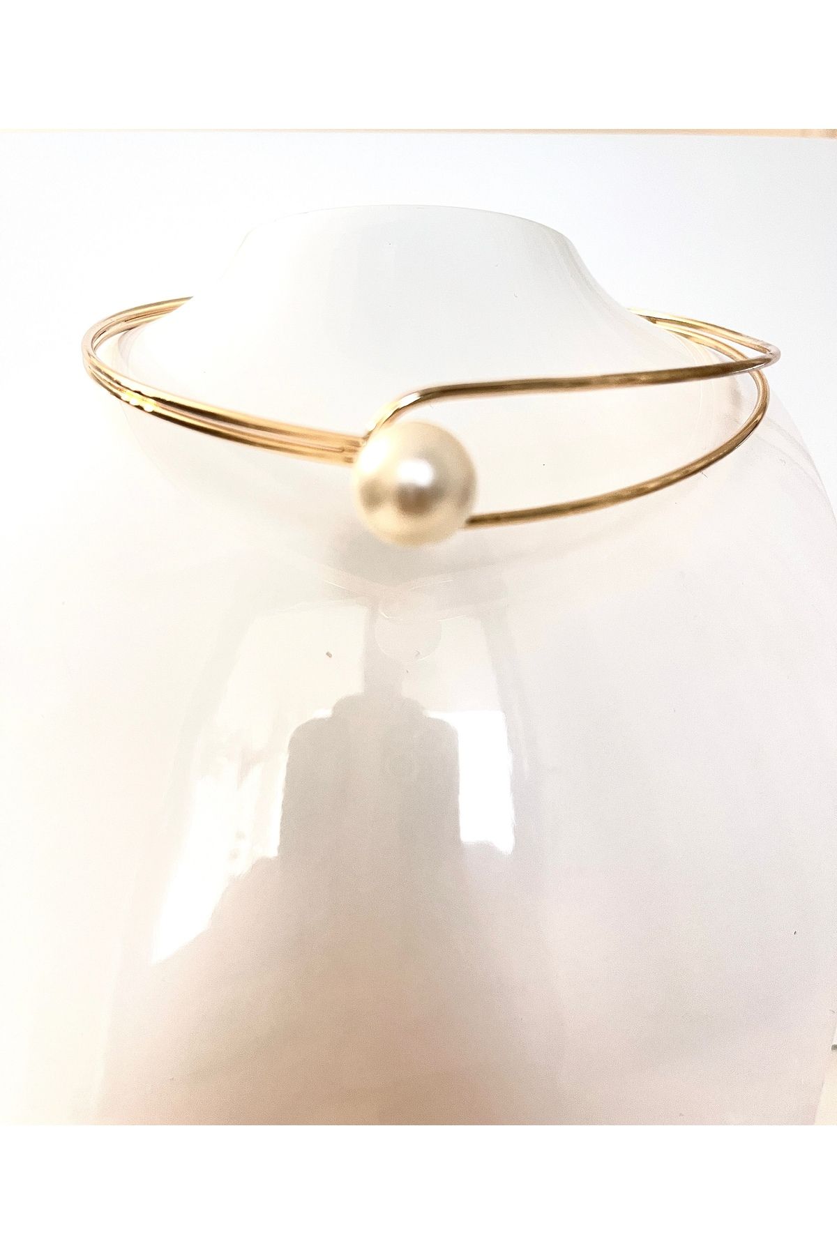 NISHPOINT ALTIN RENGİ İNCİLİ CHOCKER TASMA KOLYE