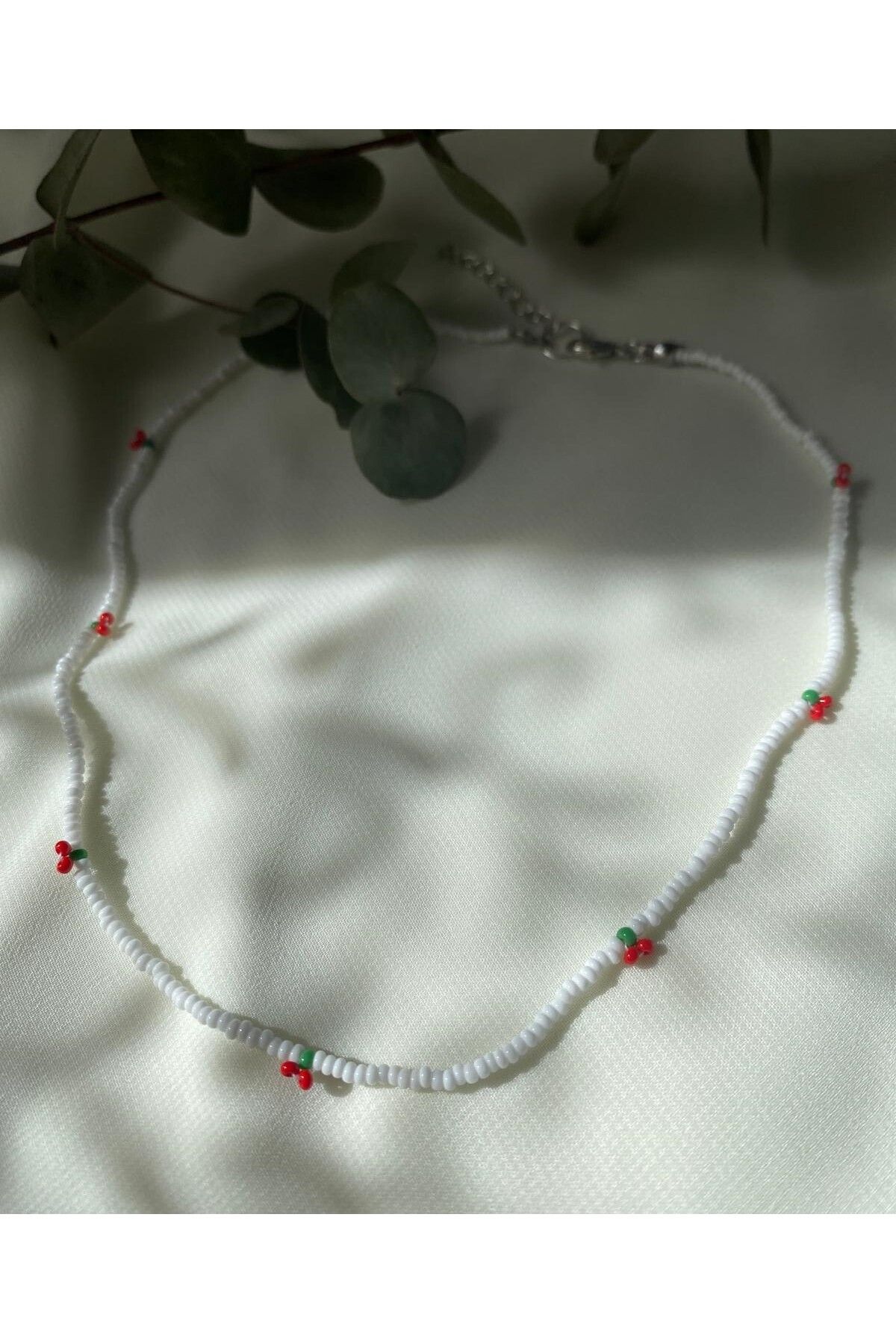 sabiha aksesuar-Sand Bead Cherry Model Necklace 6