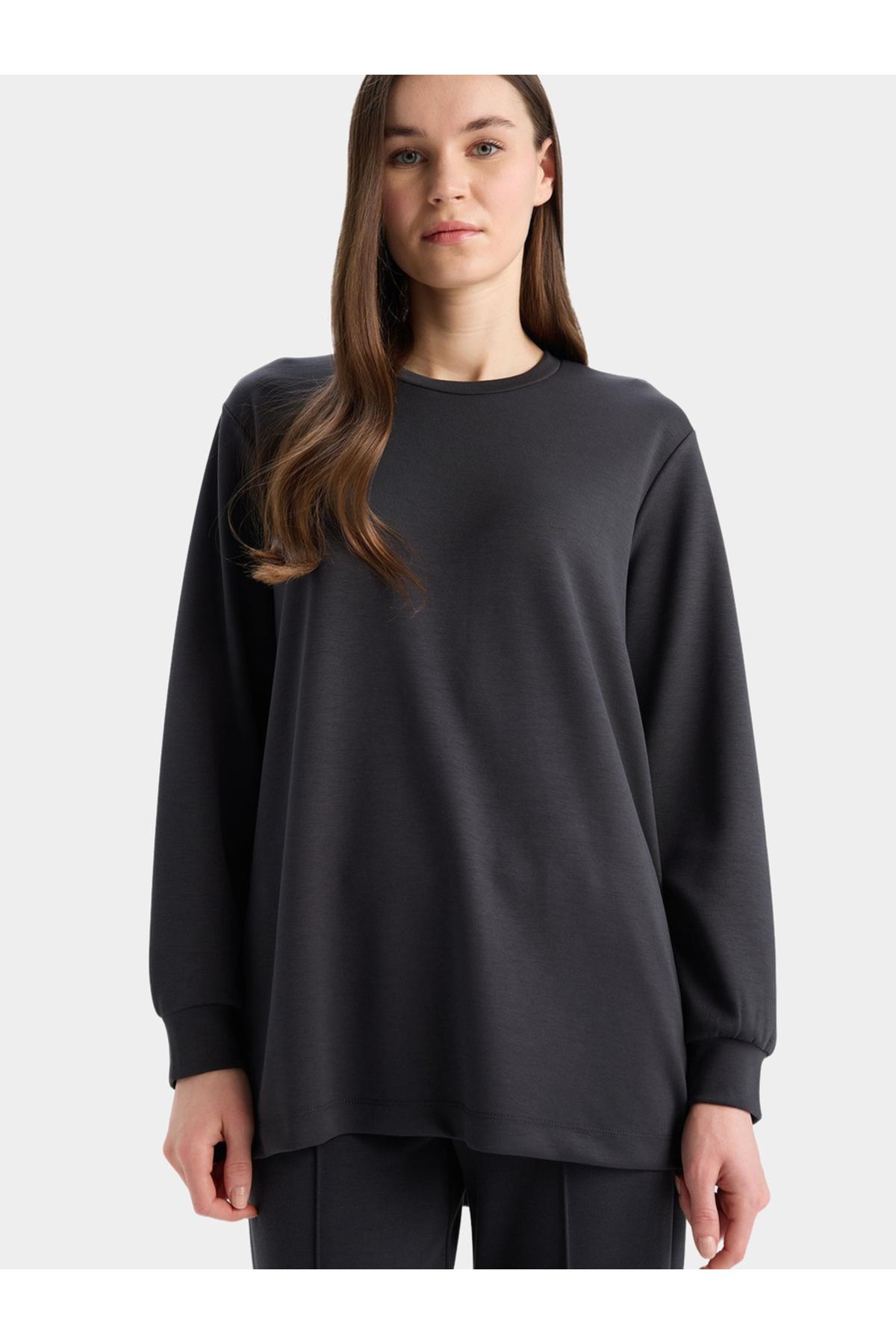 DeFacto-Women Black Solid Long Sleeve T-Shirt 1