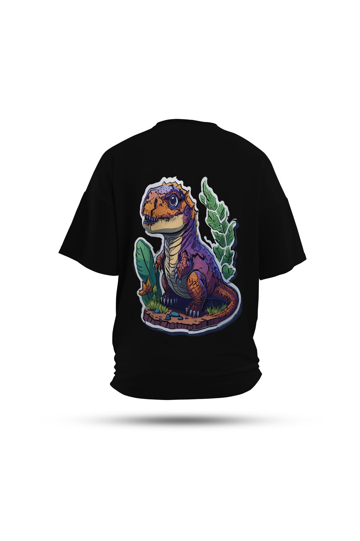 Zestia Unisex T-Shirt, Yavru Dinazor Sırt Baskılı, Regular, %100 Pamuk, Yeşil T-Shirt No: 0043