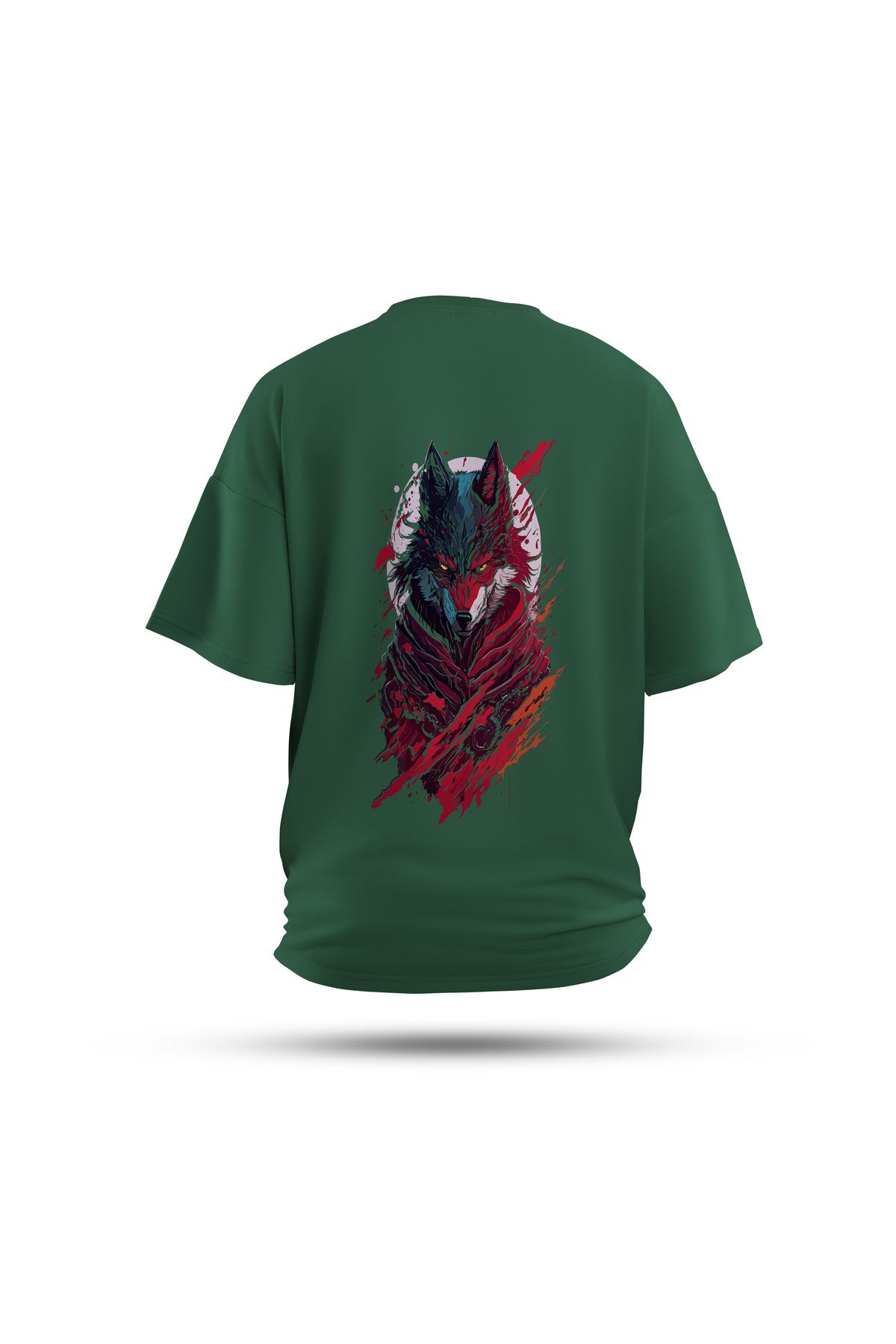 Zestia Unisex T-Shirt, Kurt Sırt Baskılı, Regular, %100 Pamuk, Yeşil T-Shirt No: 0022