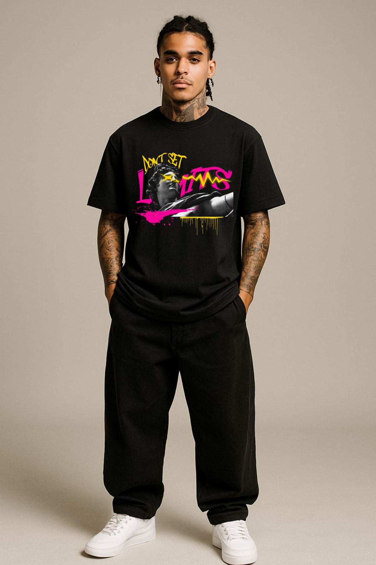 MAYK STREETWEAR OVERSIZE TSHIRT - UNISEX LIMITS BASKILI TSHIRT