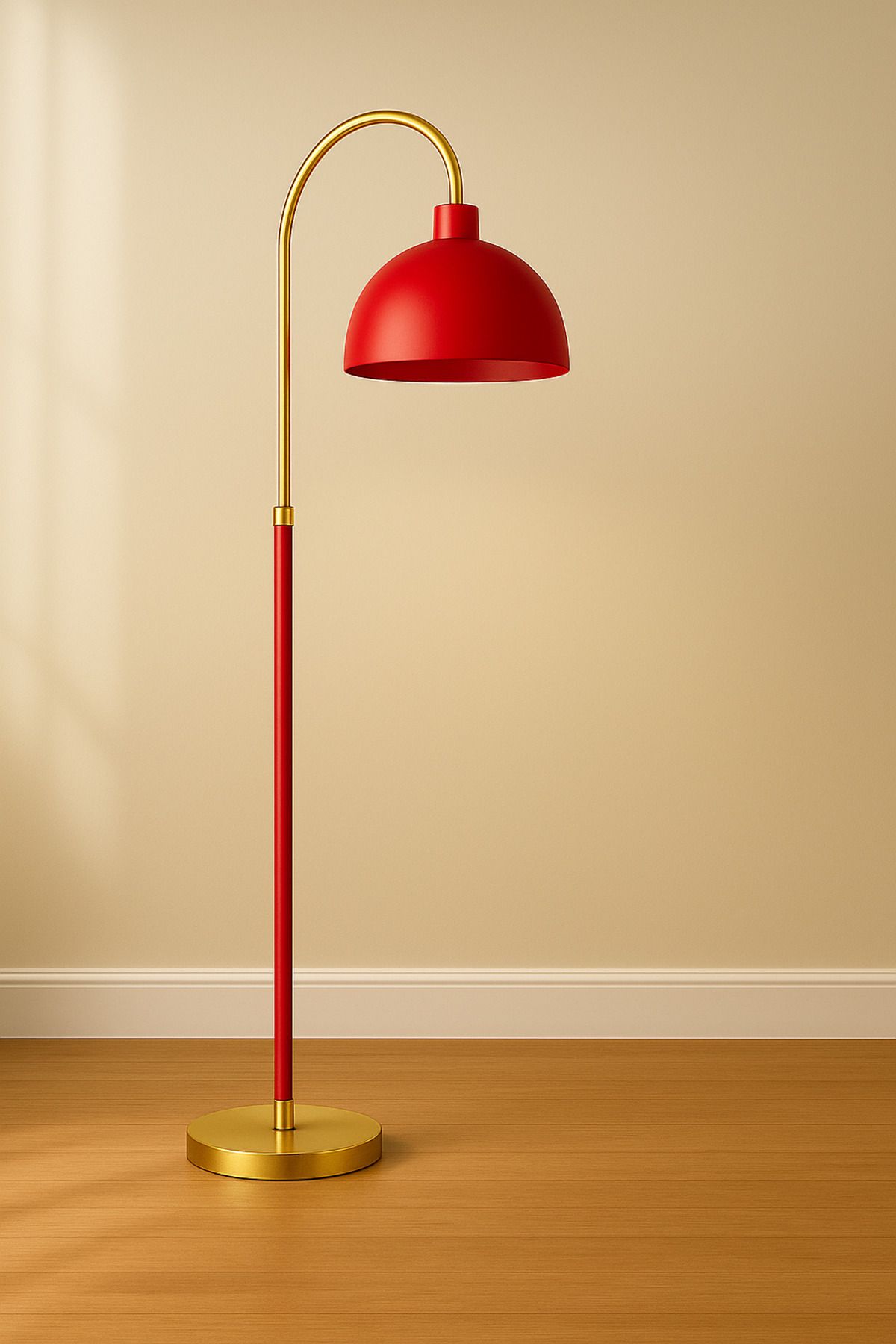Vinner LuxArc Modern Kavisli Metal Lambader – Dekoratif Şık Aydınlatma