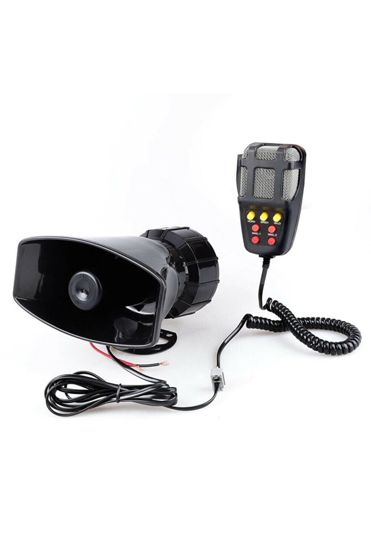 CARMALL SİREN 7 Sesli Mikrofonlu Megafon Siren 100 Watt Yüksek Sesli 12 Volt