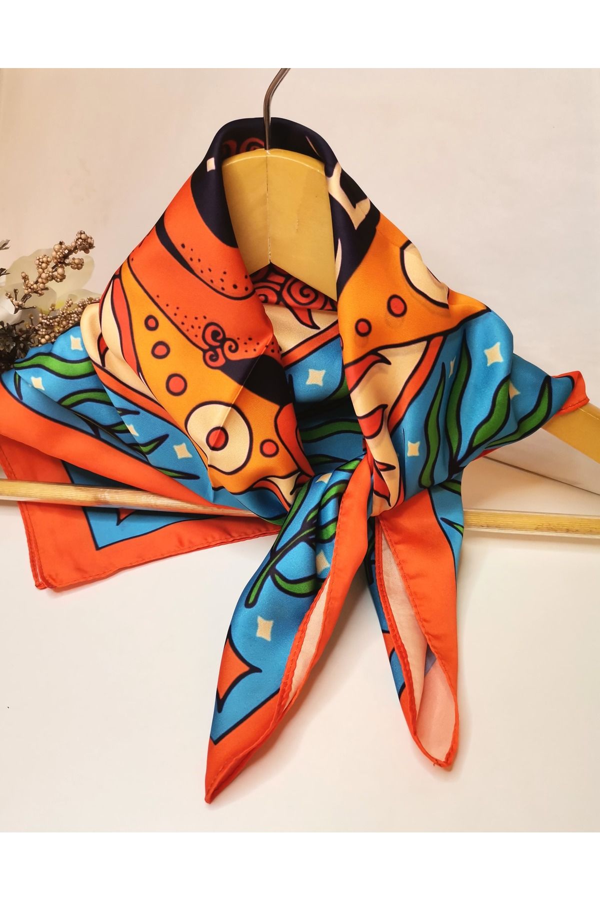 Saiph Turuncu Fular, Bandana, Çanta, Bilek ve Saç Aksesuarı