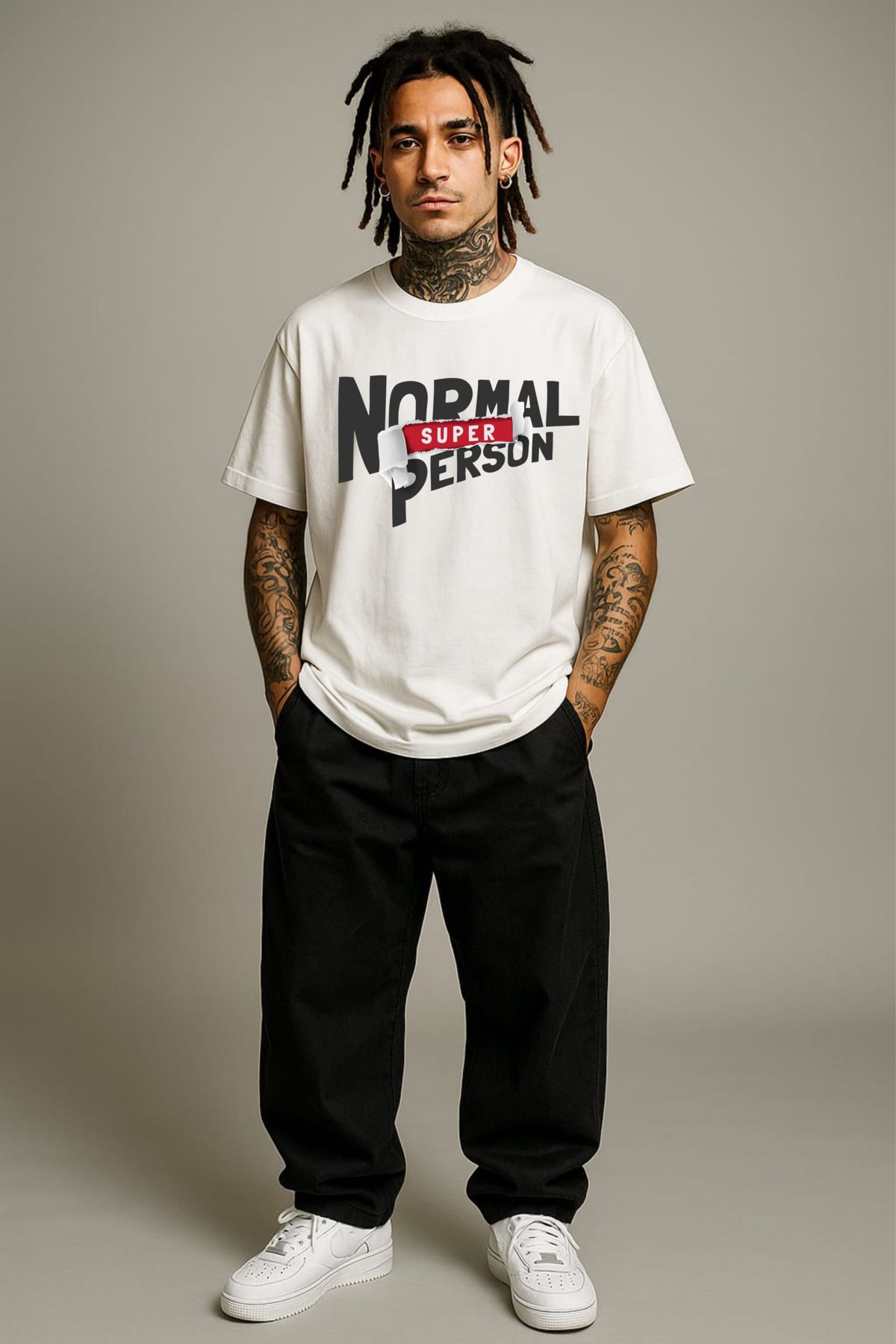 MAYK STREETWEAR OVERSIZE TSHIRT - UNISEX SUPER PERSON BASKILI TSHIRT
