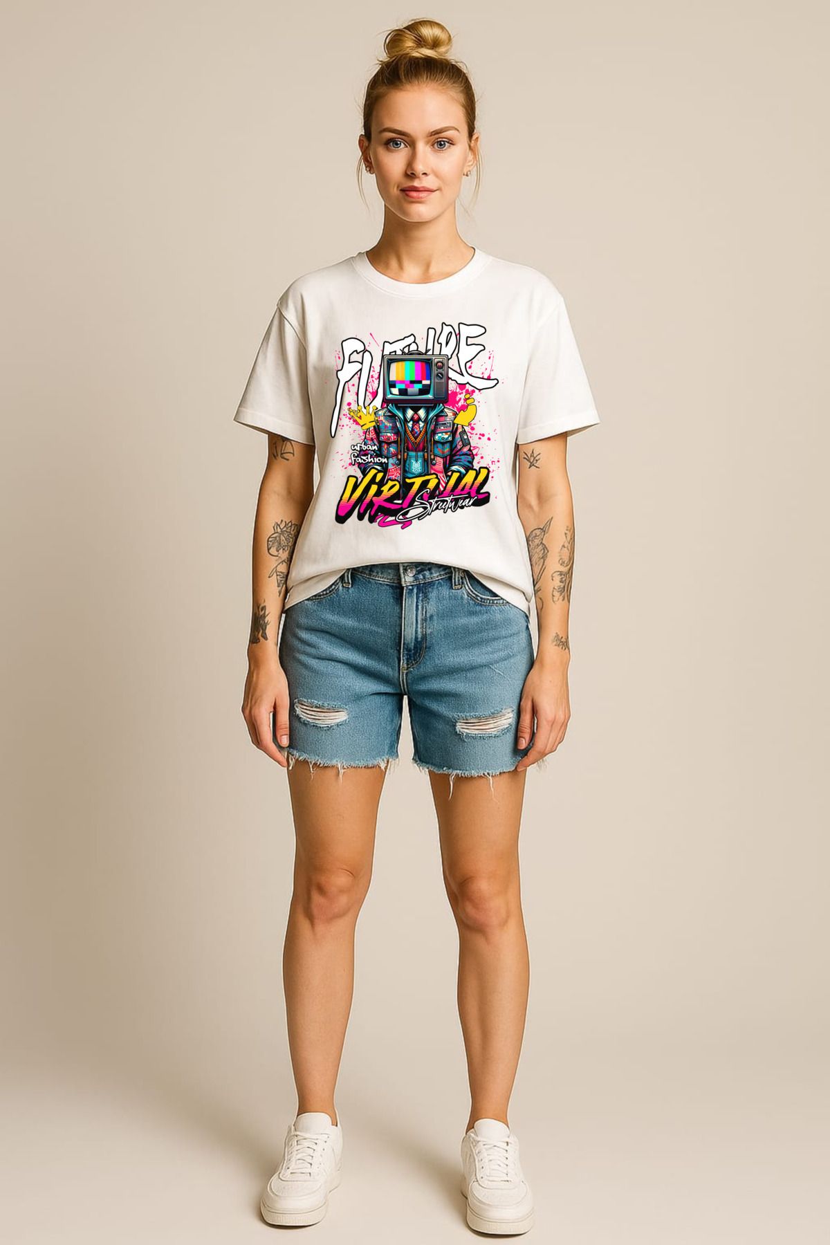 MAYK STREETWEAR OVERSIZE TSHIRT - UNISEX VIRTUAL BASKILI TSHIRT