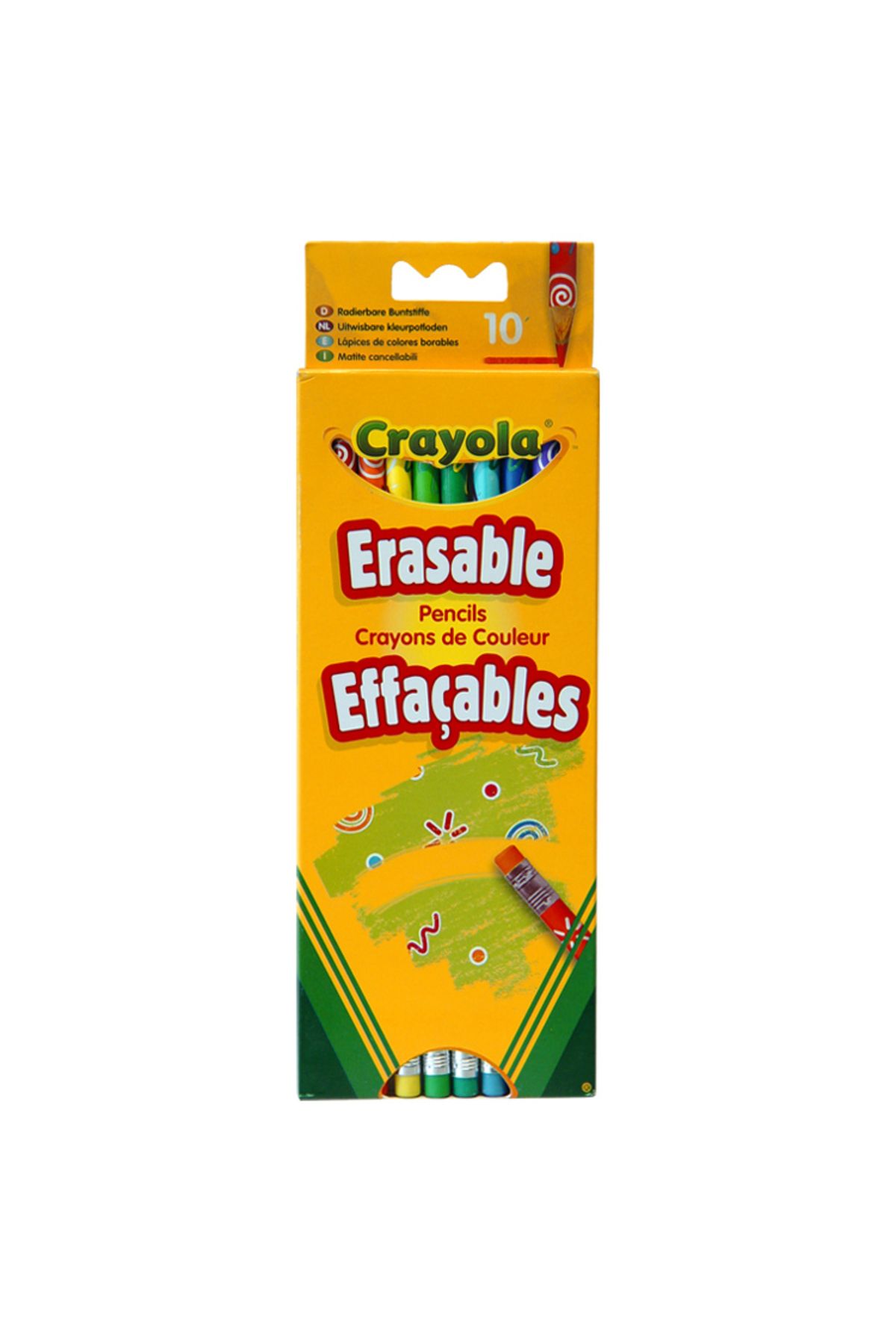 Crayola 10 Silinebilir Kuru Boya Kalemi
